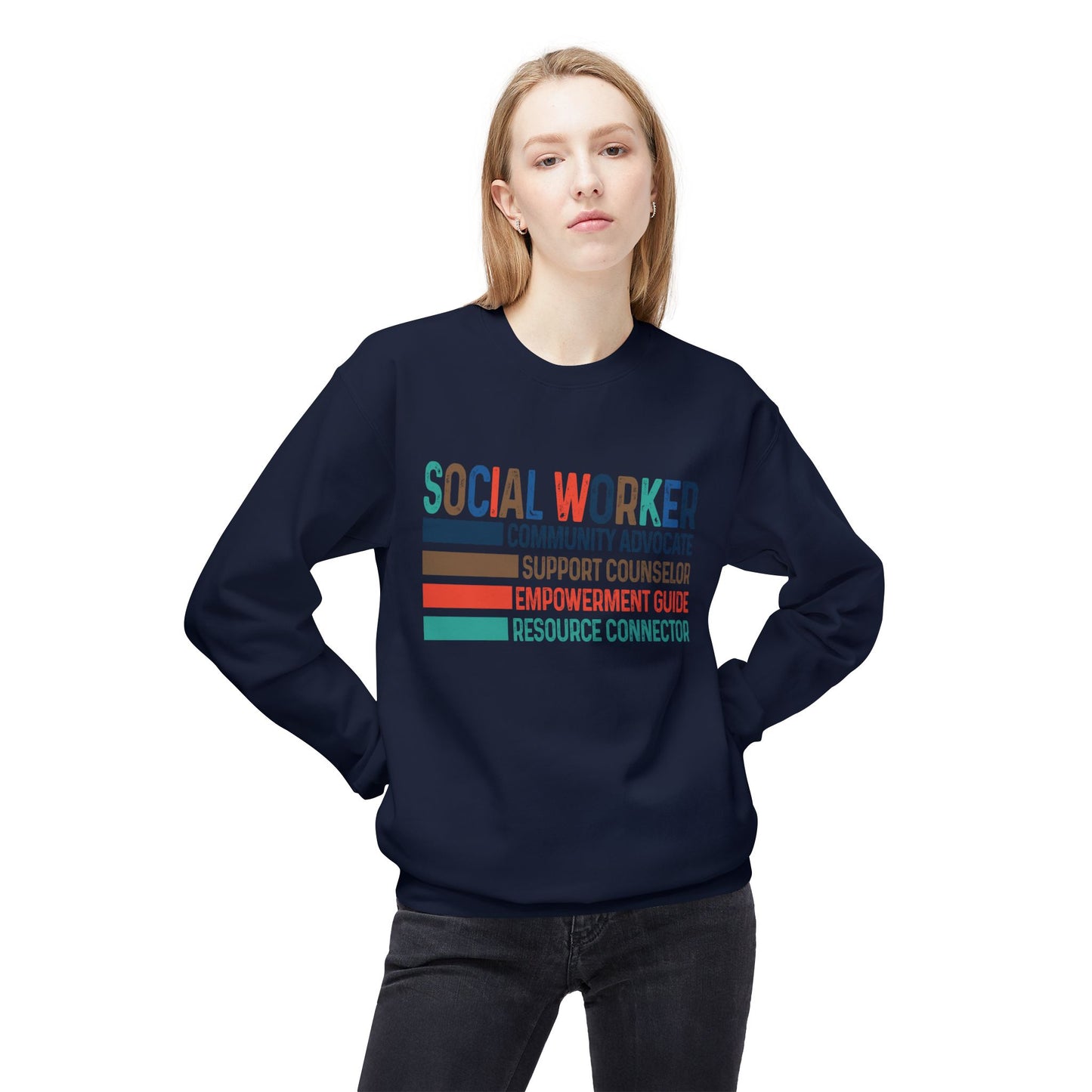 Social Worker Crewneck Sweatshirt — Retro & Fun Design