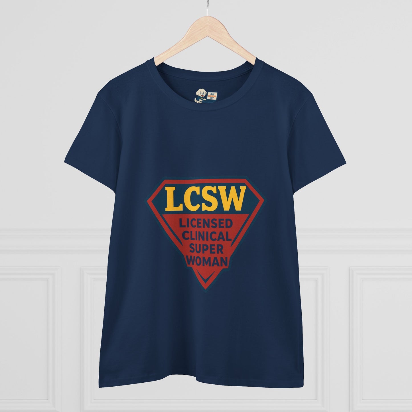 LCSW = Licensed Clinical Super Woman Tee – Saving the World, One Session at a Time Women's Midweight Cotton T-Shirt - Social Work
