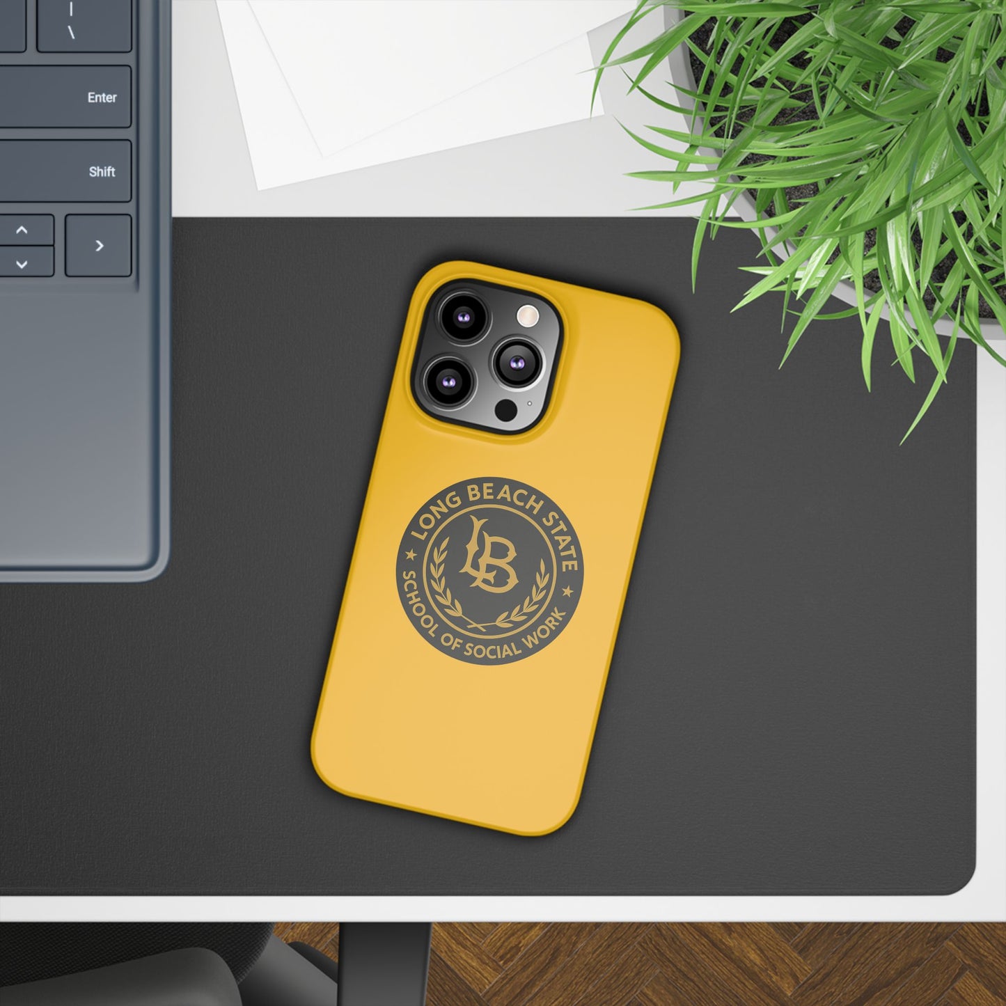 Long Beach State University - Slim I-Phone Case - School of Social Work (Yellow)