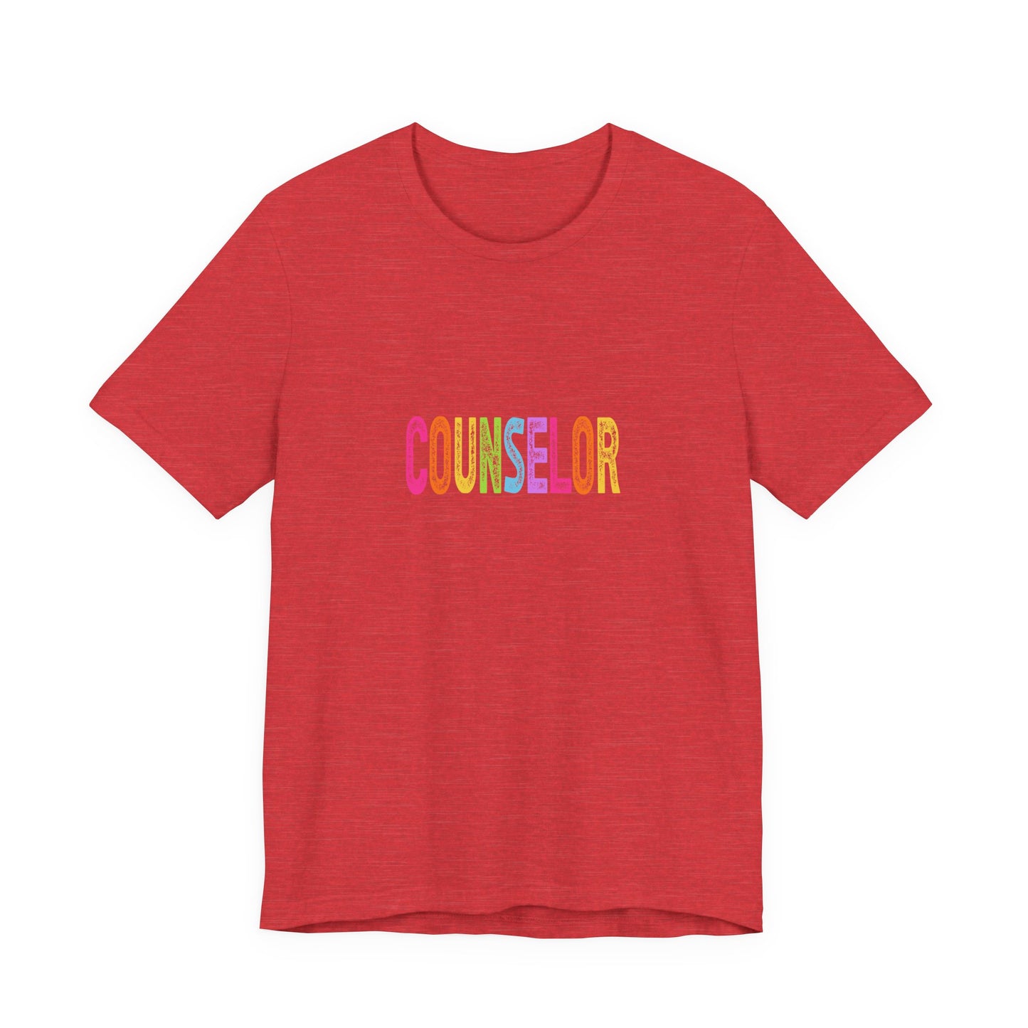 (Unisex) Counselor Rainbow Tee — Pastel 'COUNSELOR' Short Sleeve Shirt