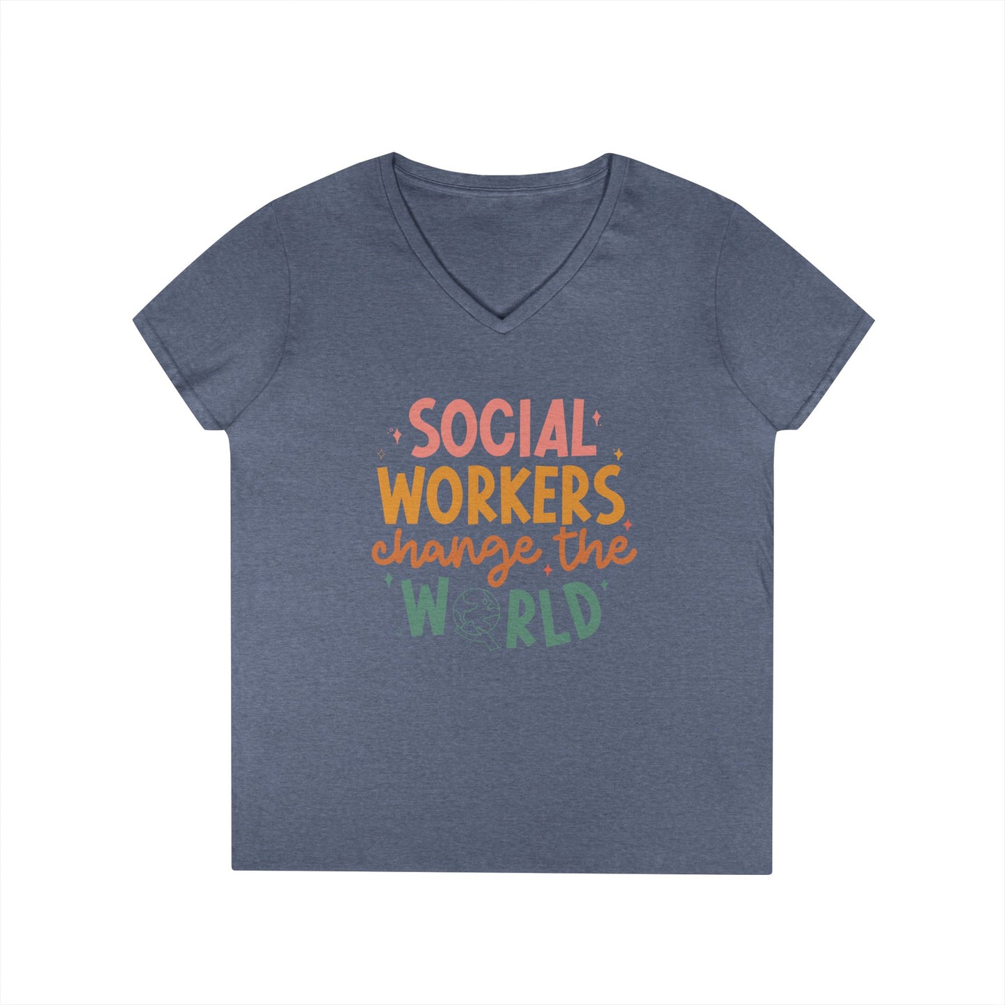 Social Workers Change the World V-Neck Tee