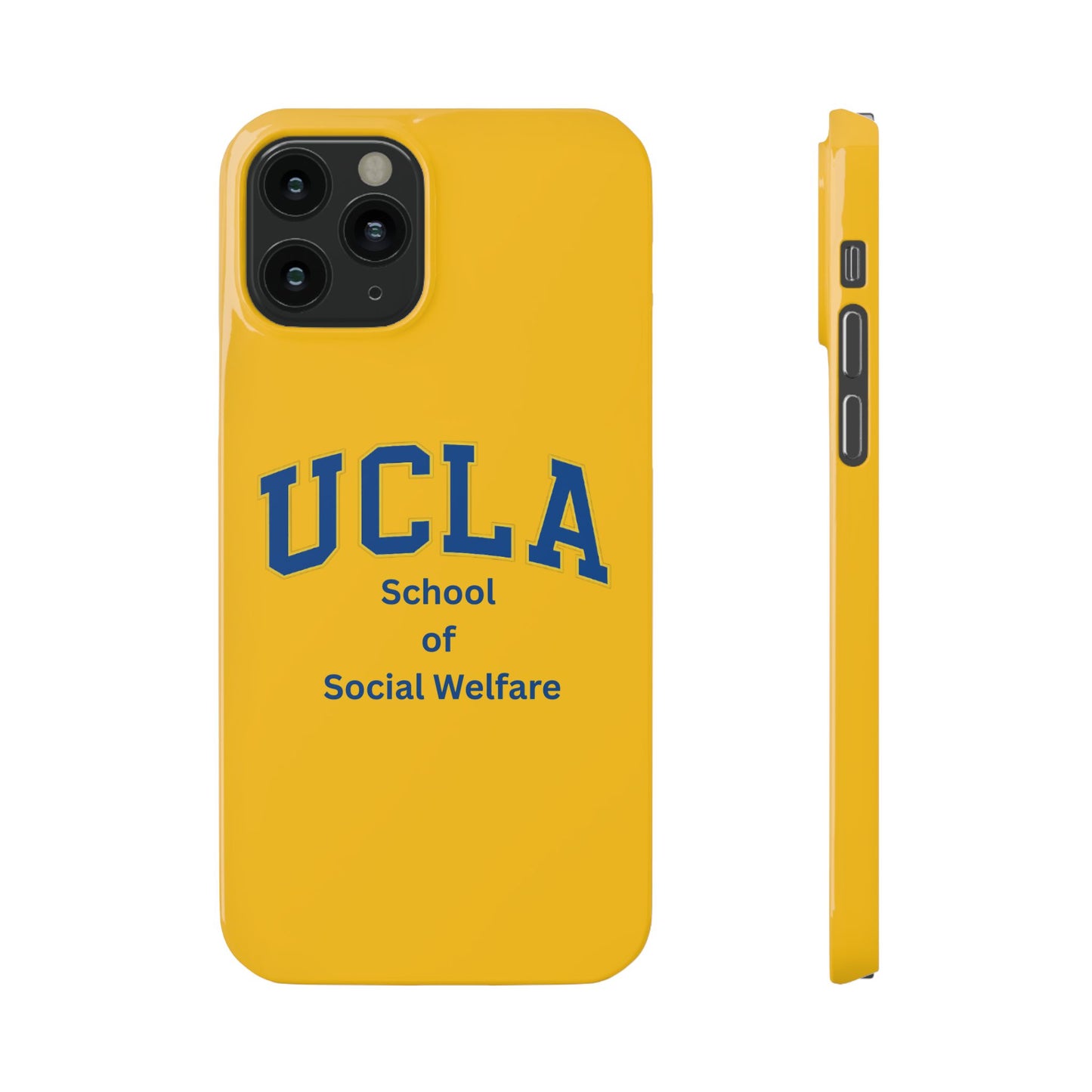 UCLA Slim I-Phone Case - School of Social Welfare-Text Logo (Yellow)