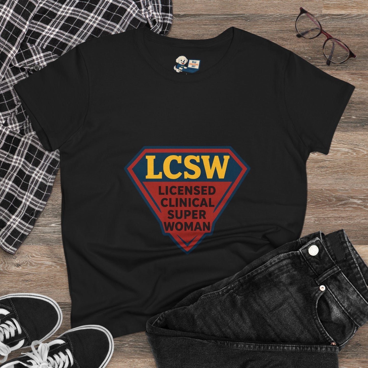 LCSW = Licensed Clinical Super Woman Tee – Saving the World, One Session at a Time Women's Midweight Cotton T-Shirt - Social Work