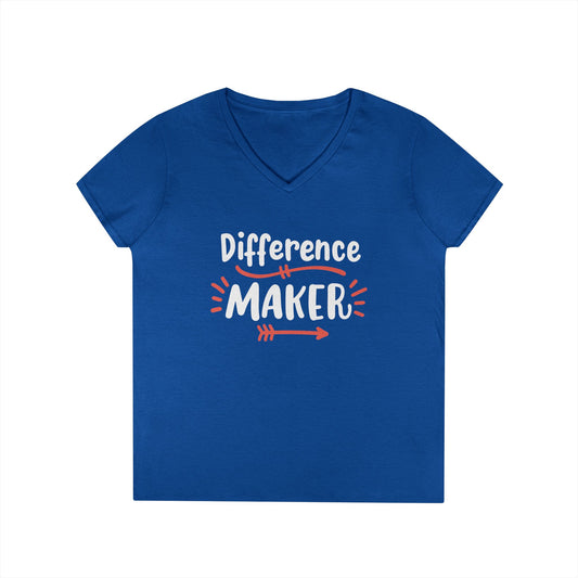 Difference Maker V-Neck Tee — Inspirational Ladies' T-Shirt