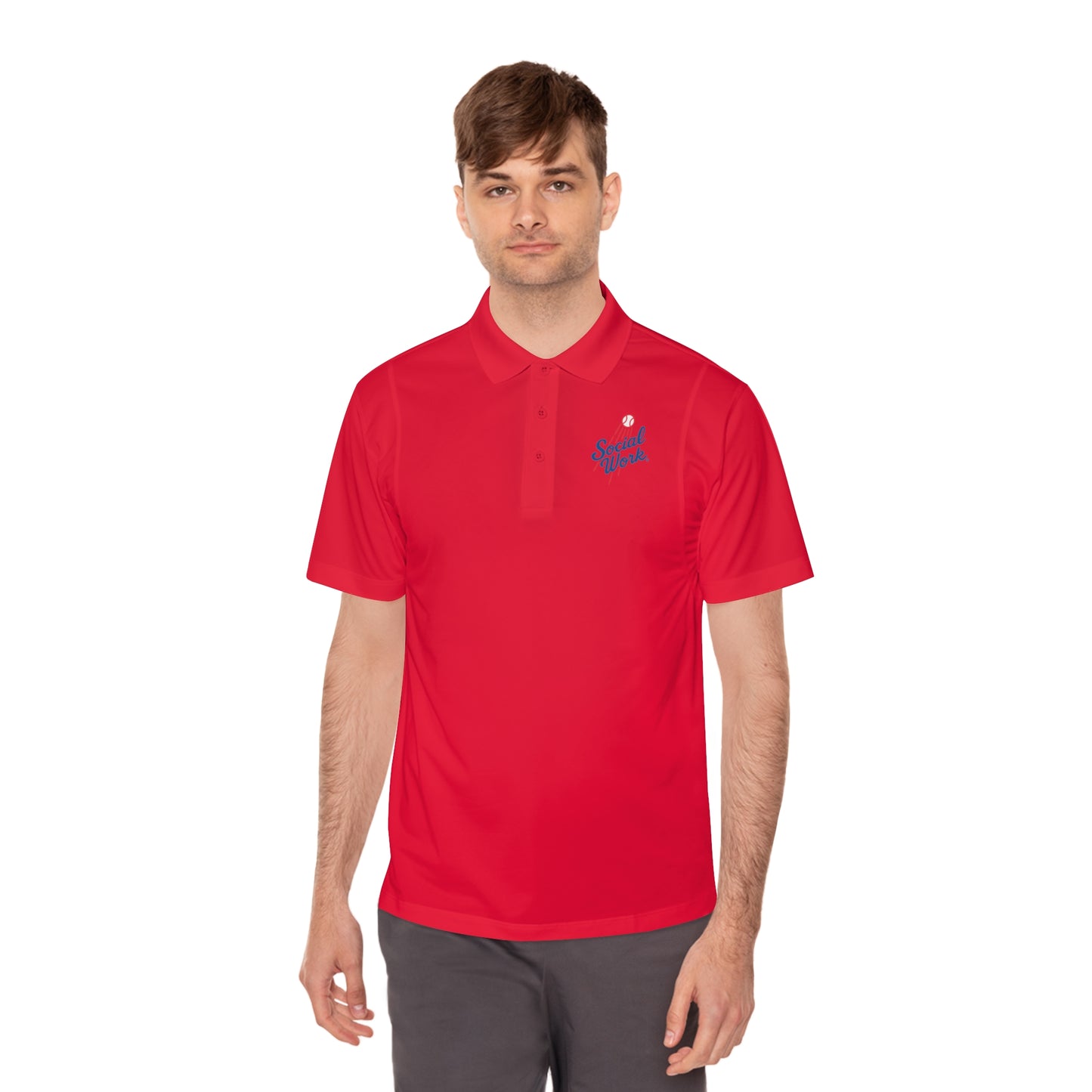 Sport Polo Shirt — Small "Special Week" Retro Script Chest Logo - Men's