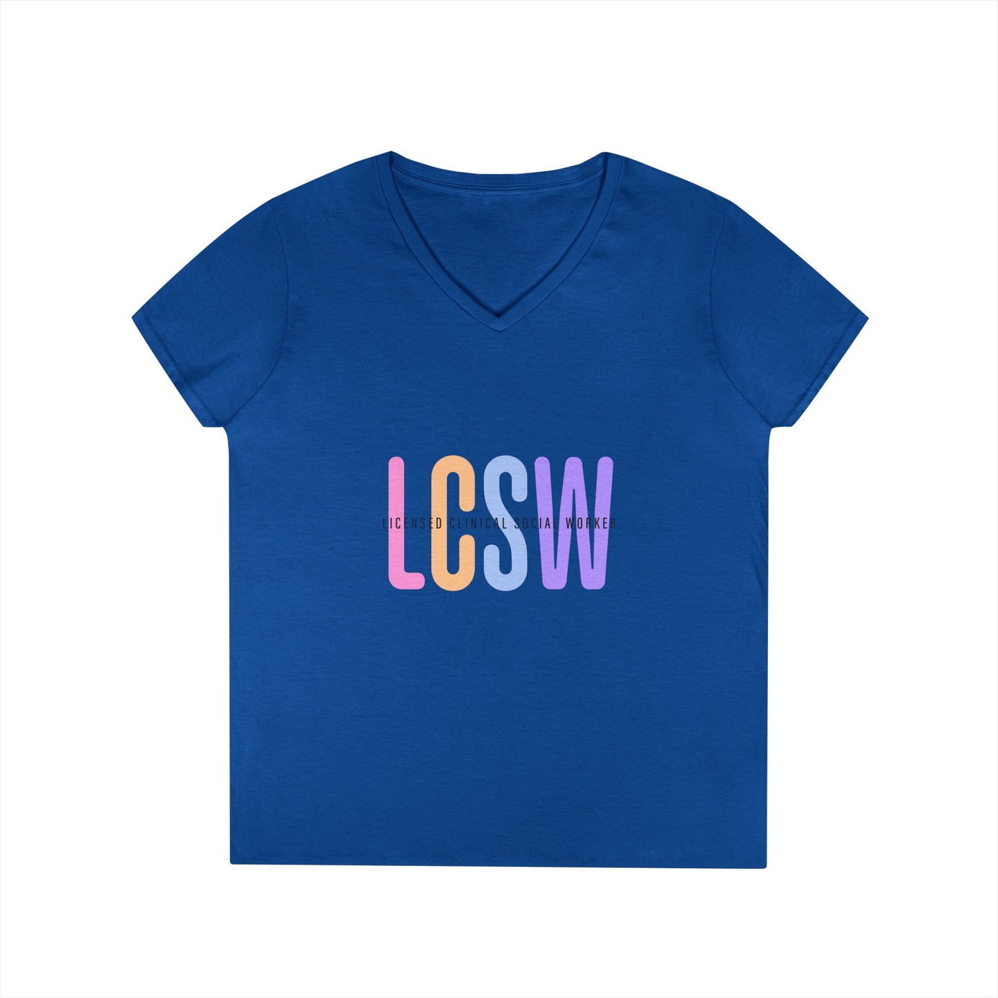 LGBTQ+ Pride Pastel Ombre 'LCSW' V‑Neck Tee — Pride Shirt