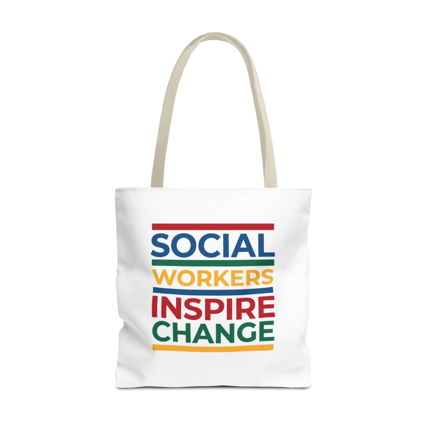 Social Worker Tote Bag — Inspirational "Social Workers Inspire Change" Two Side Design