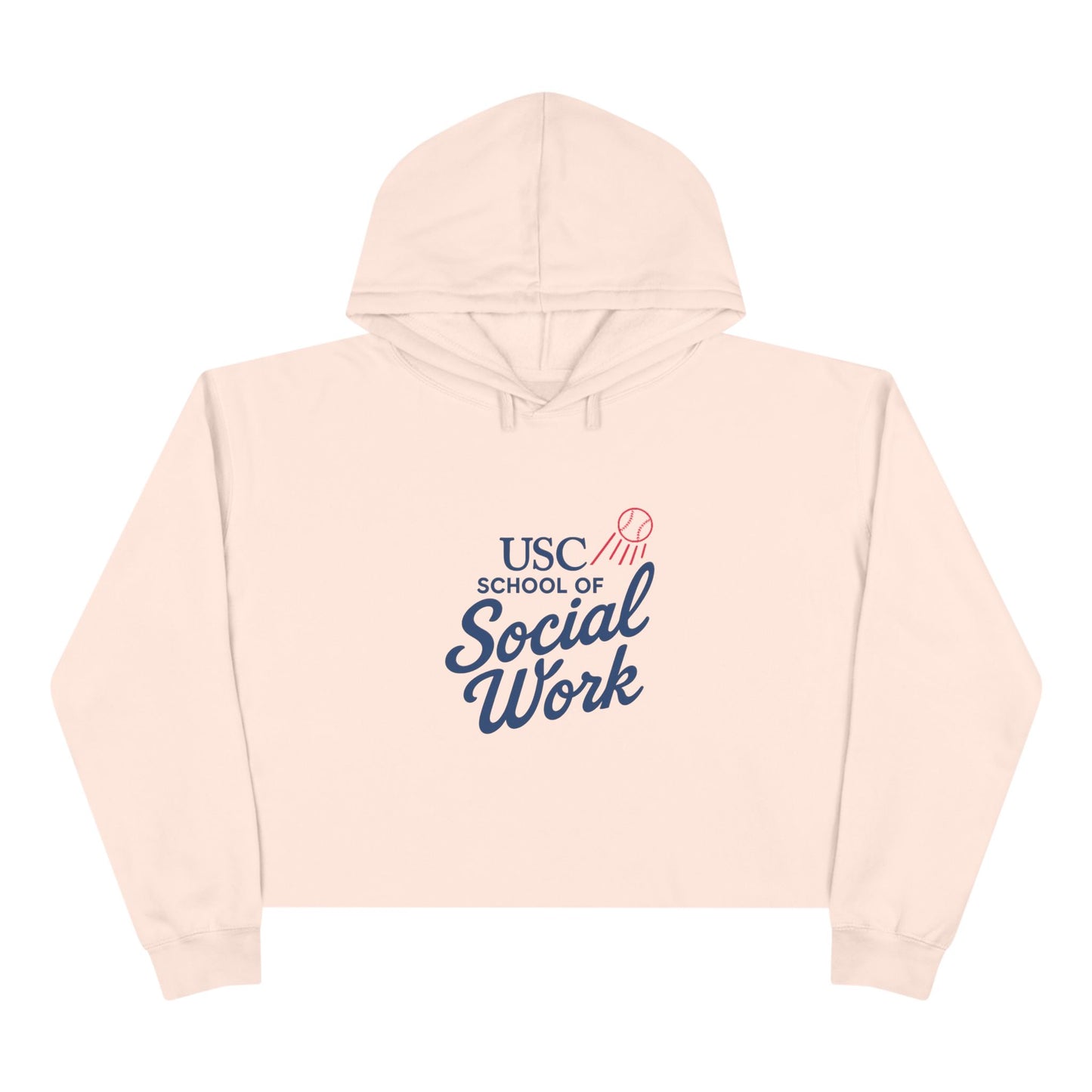 USC Social Work & Dodgers Crop Hoodie - Cheerful College Style