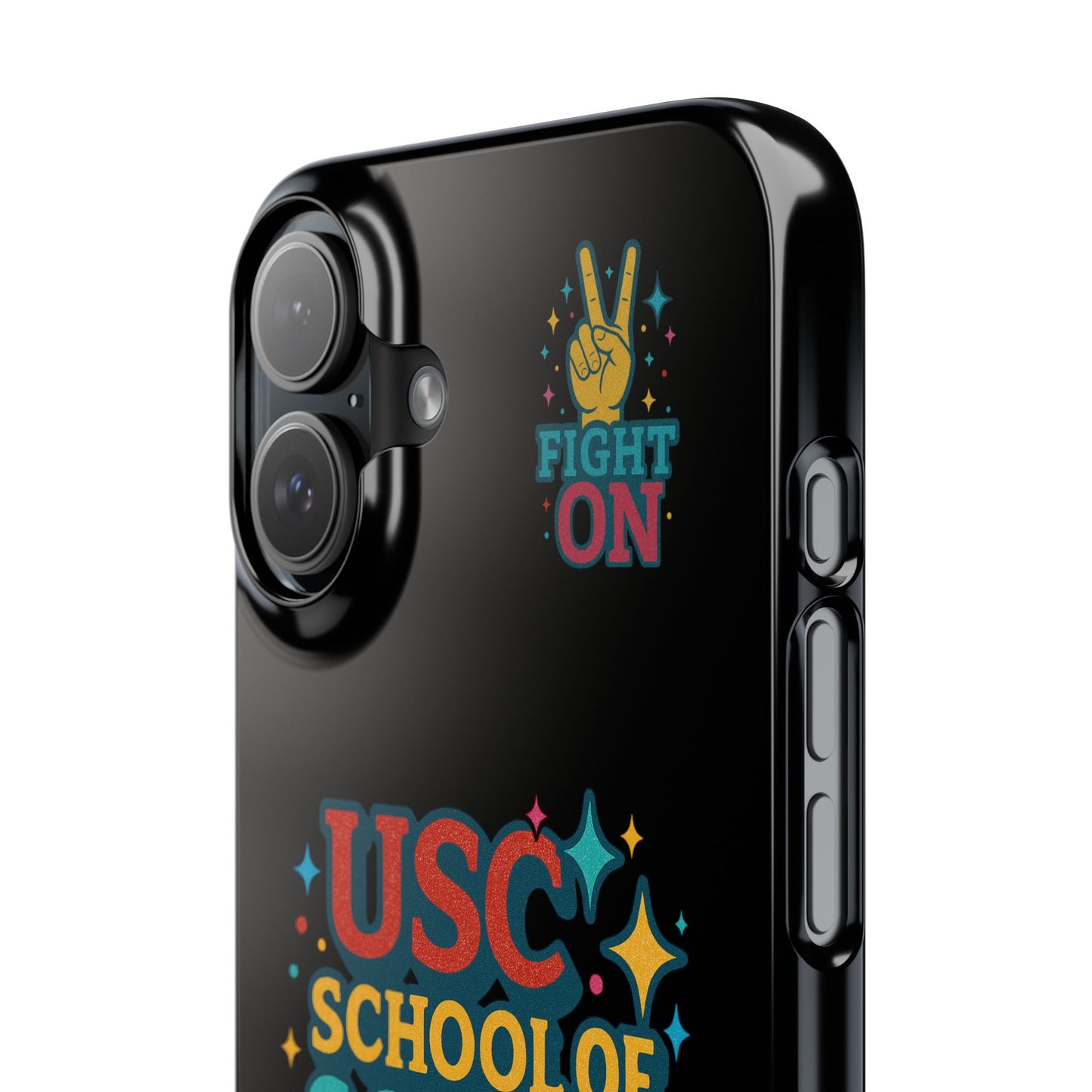 USC Trojans Slim I-Phone Case - School of Social Work - Glitter Style (Black)