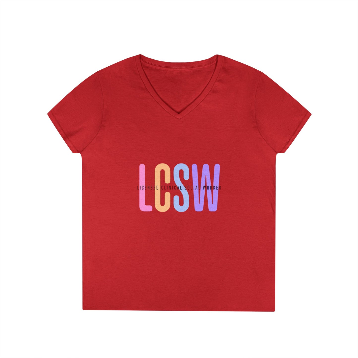 LGBTQ+ Pride Pastel Ombre 'LCSW' V‑Neck Tee — Pride Shirt