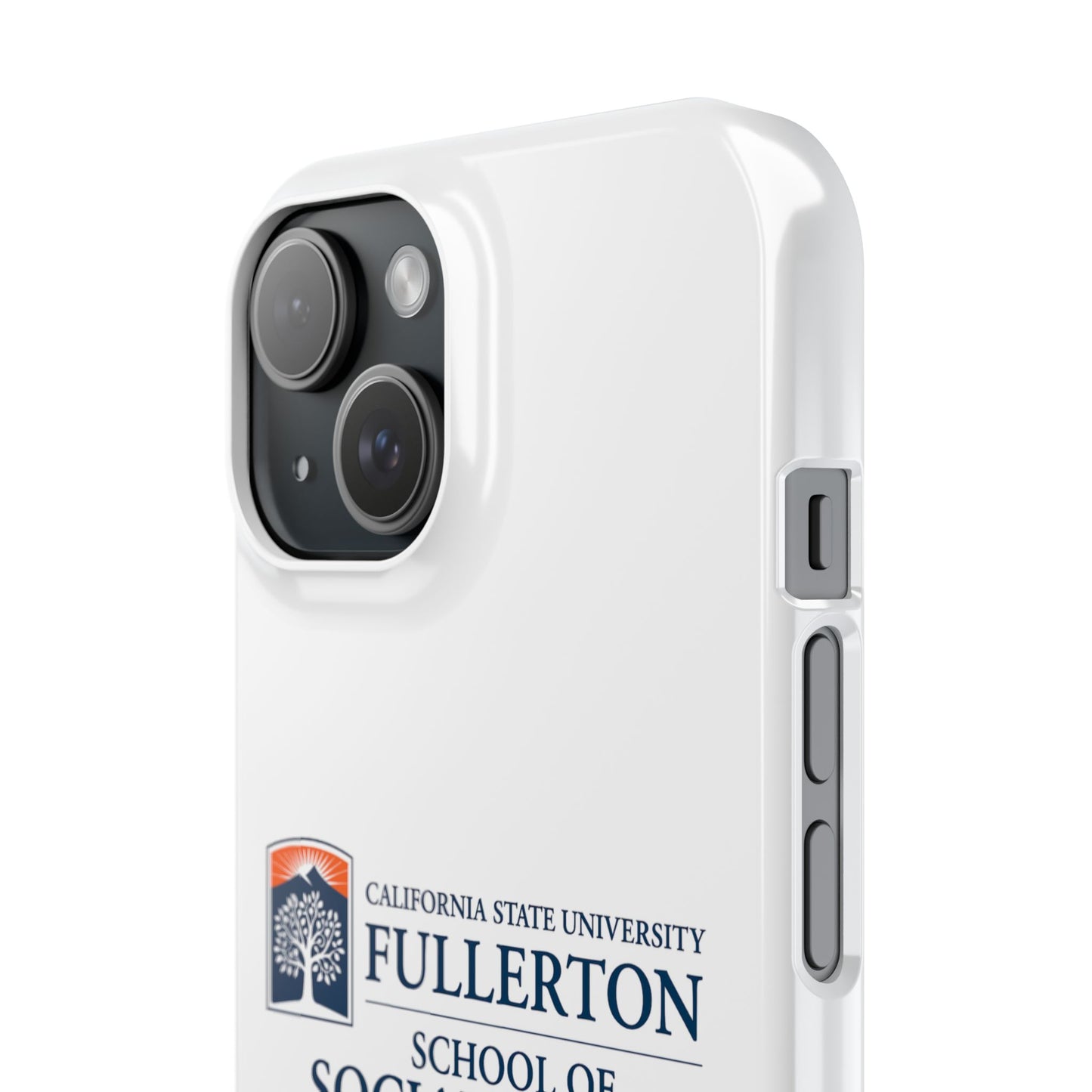 Cal State Fullerton University - Slim I-Phone Case - School of Social Work (White)