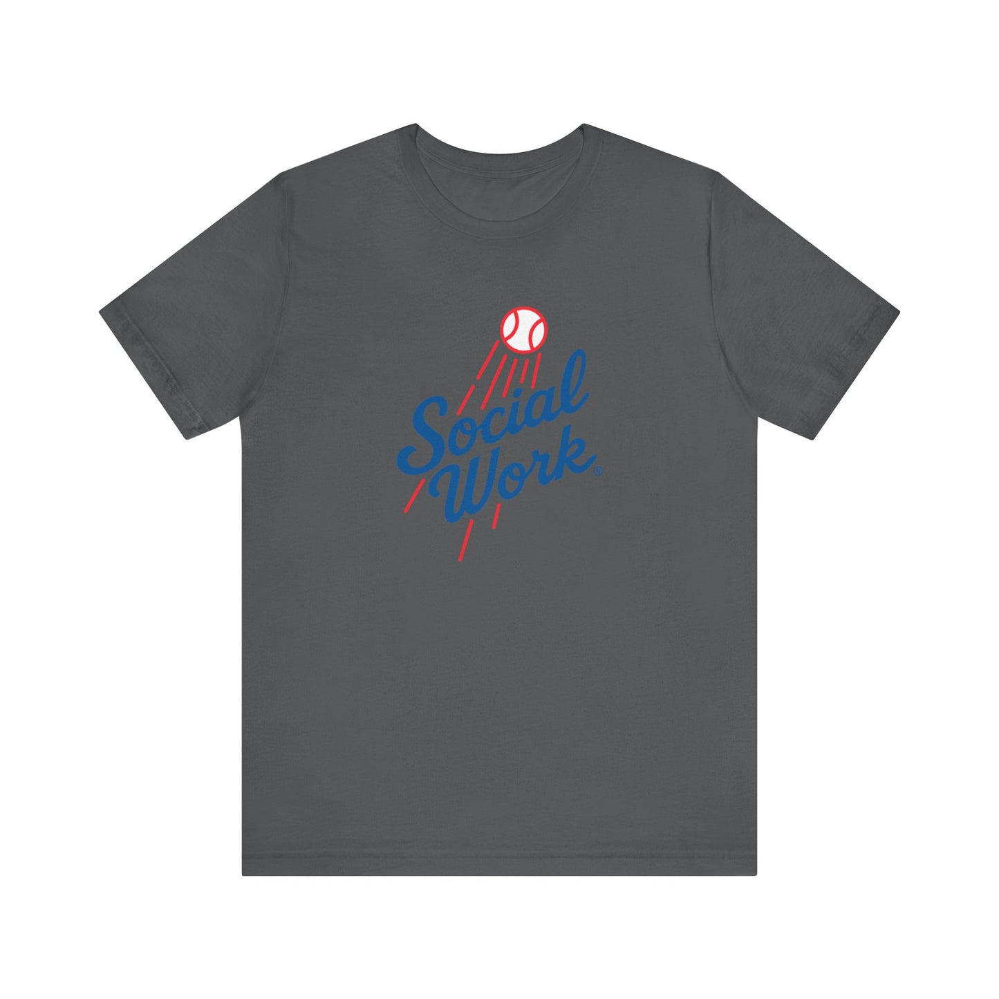 Social Work Vintage Baseball Tee – “Social Work” Script Graphic T‑Shirt