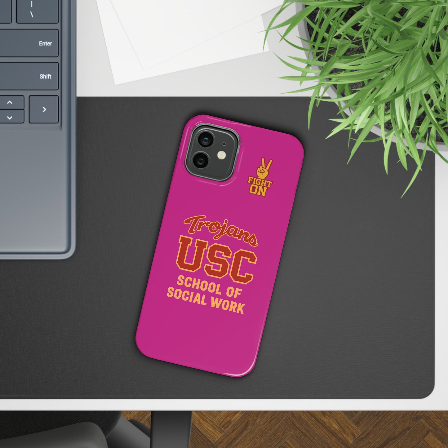 USC Trojans Slim I-Phone Case - School of Social Work (Pink)