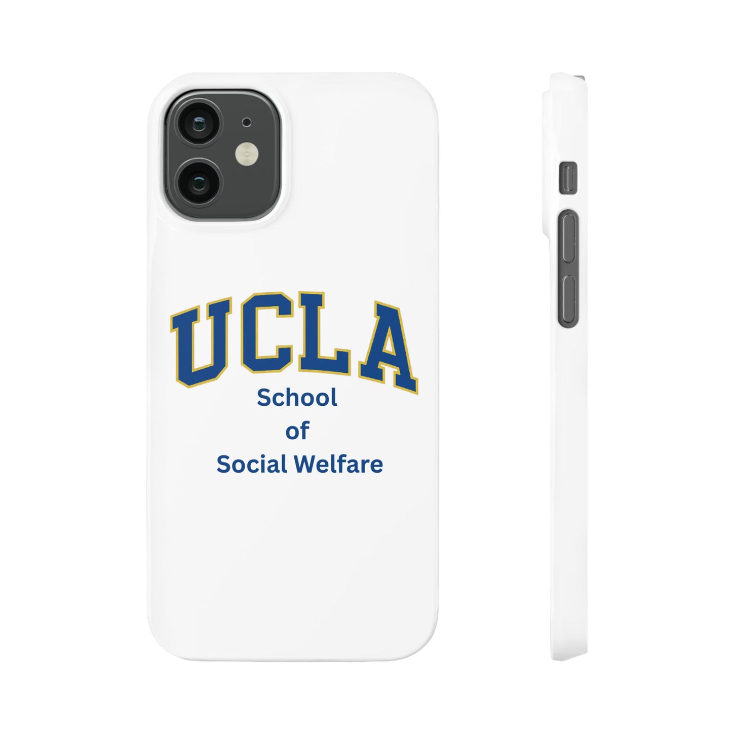 UCLA Slim I-Phone Case - School of Social Welfare-Text Logo (White)