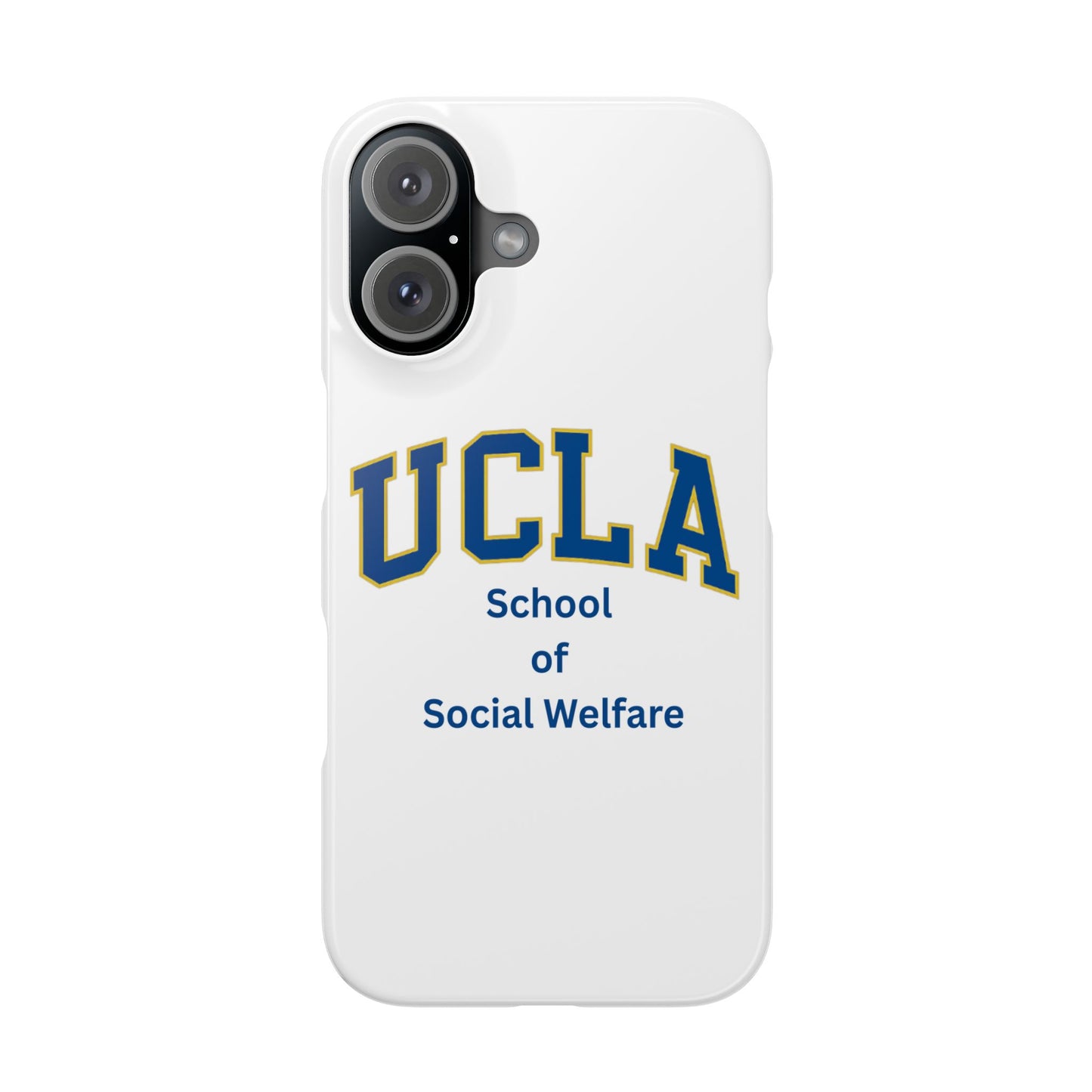 UCLA Slim I-Phone Case - School of Social Welfare-Text Logo (White)