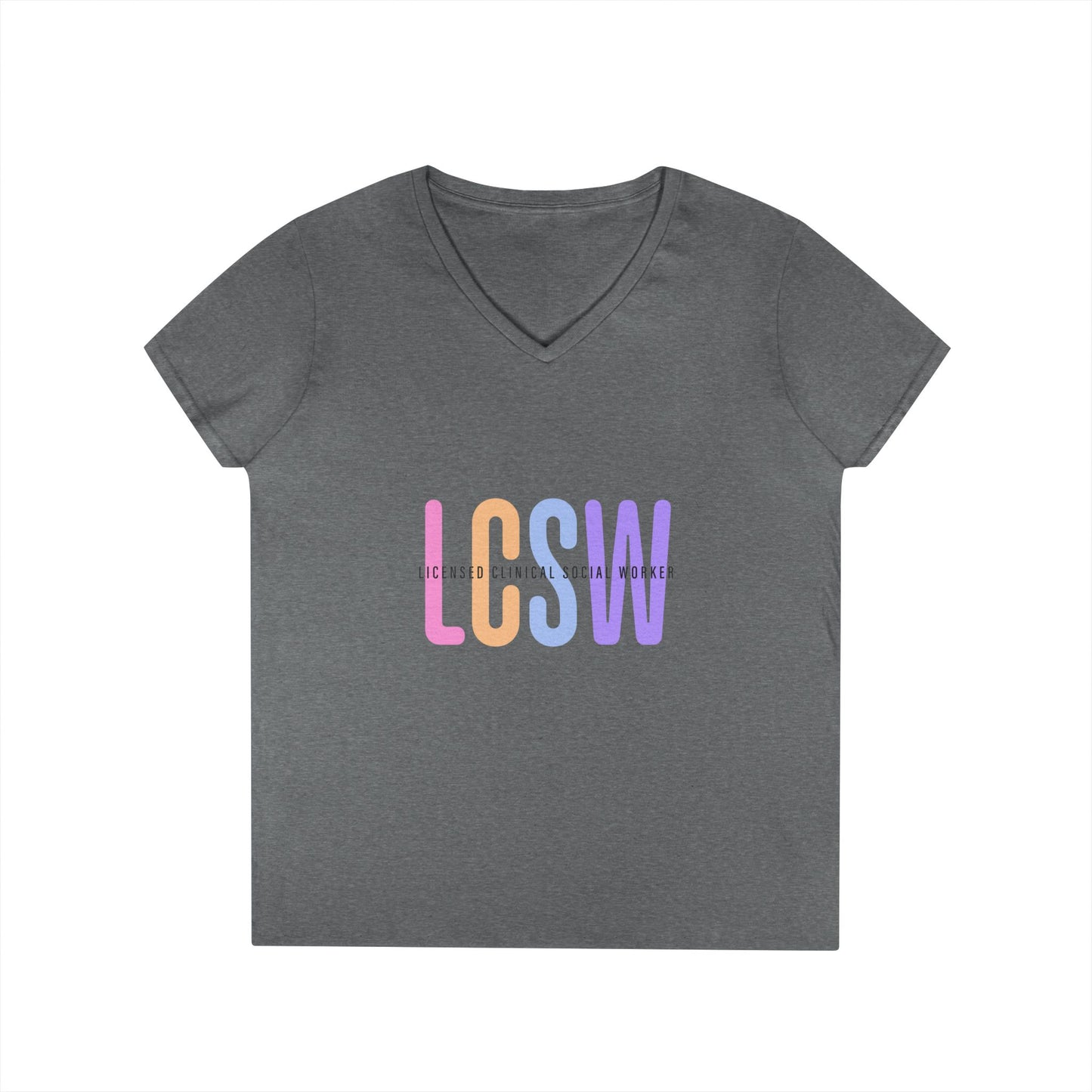 LGBTQ+ Pride Pastel Ombre 'LCSW' V‑Neck Tee — Pride Shirt