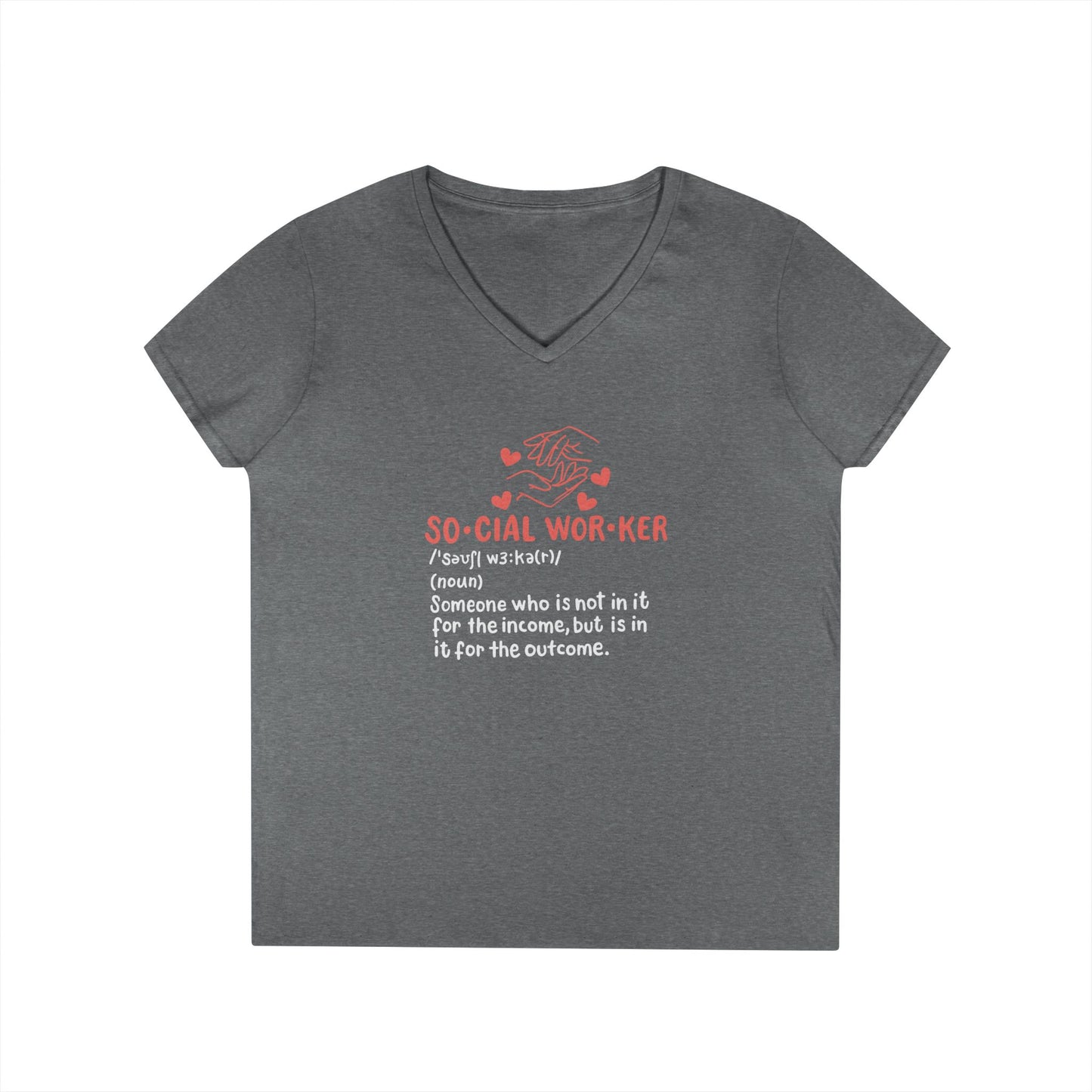 Social Worker V-Neck T-Shirt — "So-cial Worker" Definition Tee for Women
