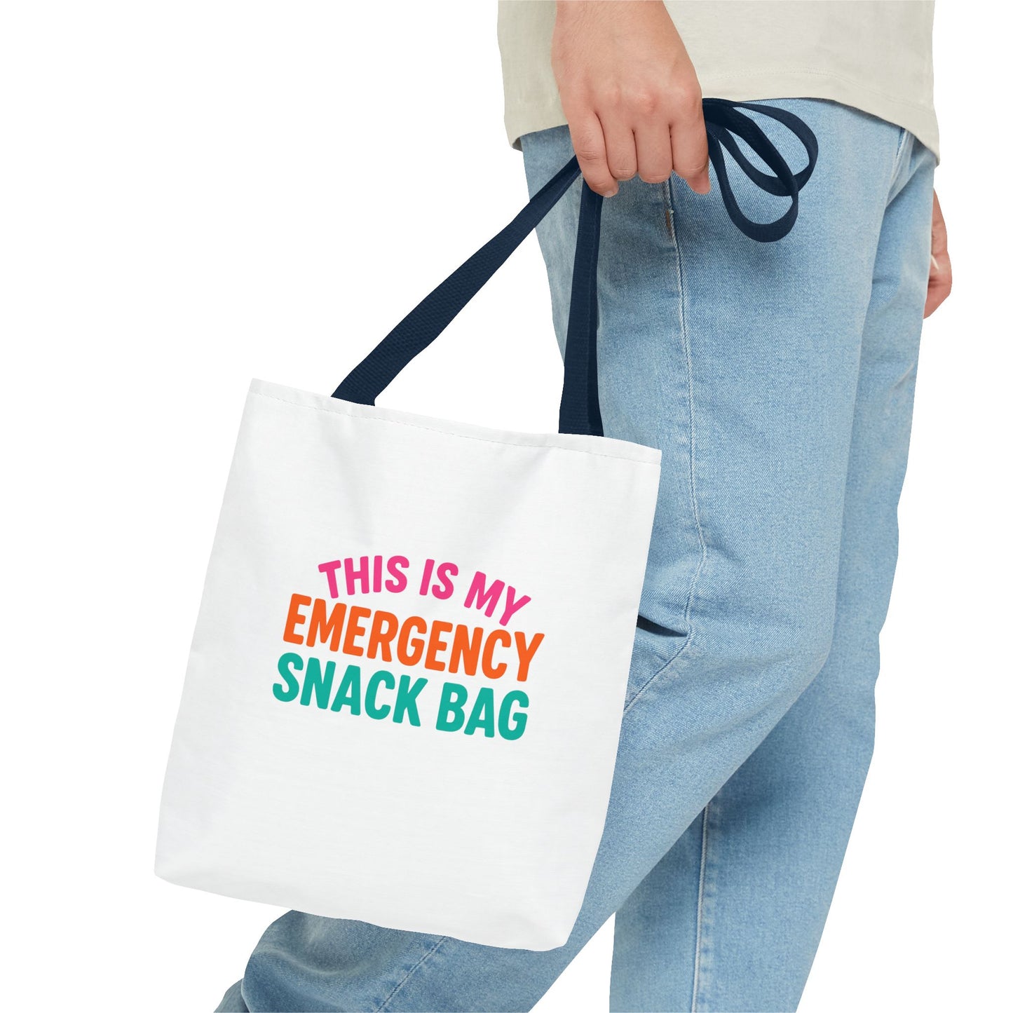 Snack Emergency Tote Bag — "This Is My Emergency Snack Bag" Cute Grocery/Everyday Carry (Social Work/Mental Health)