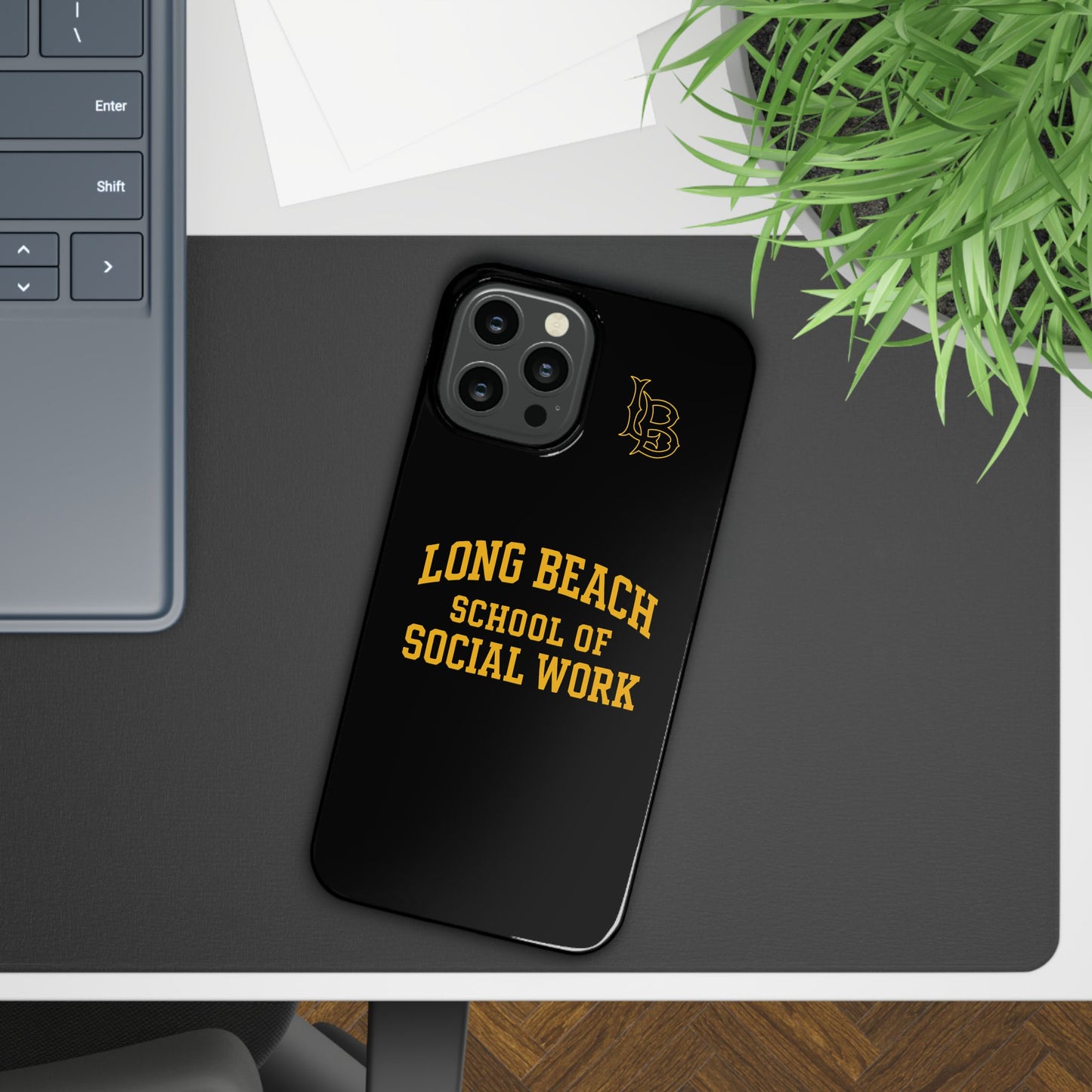 Long Beach State University - Slim I-Phone Case - School of Social Work (Black)