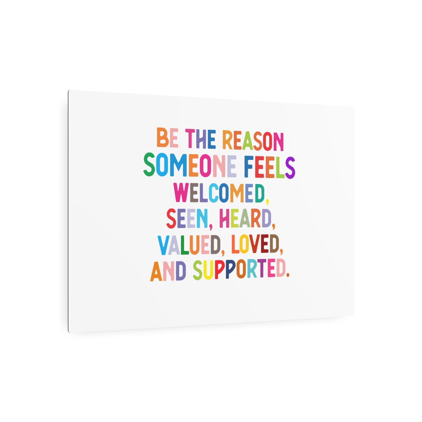 Metal Art Sign - "Be the Reason" Rainbow Inspirational Wall Decor - Social Work