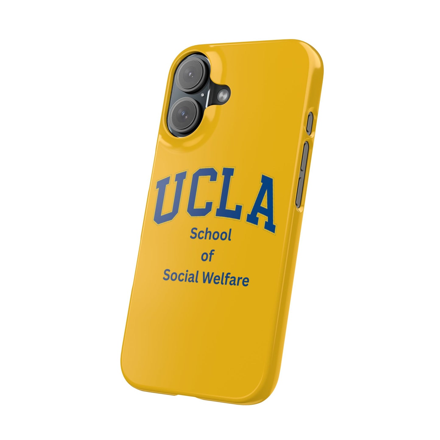 UCLA Slim I-Phone Case - School of Social Welfare-Text Logo (Yellow)