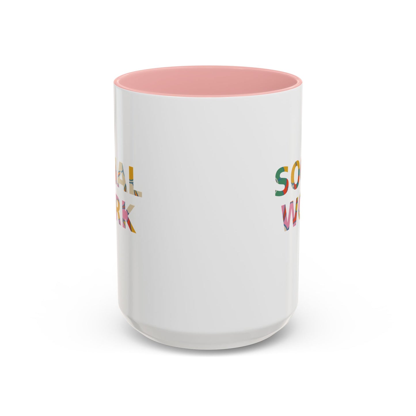 Social Work "Flower Letters" -Accent Mug - 15oz