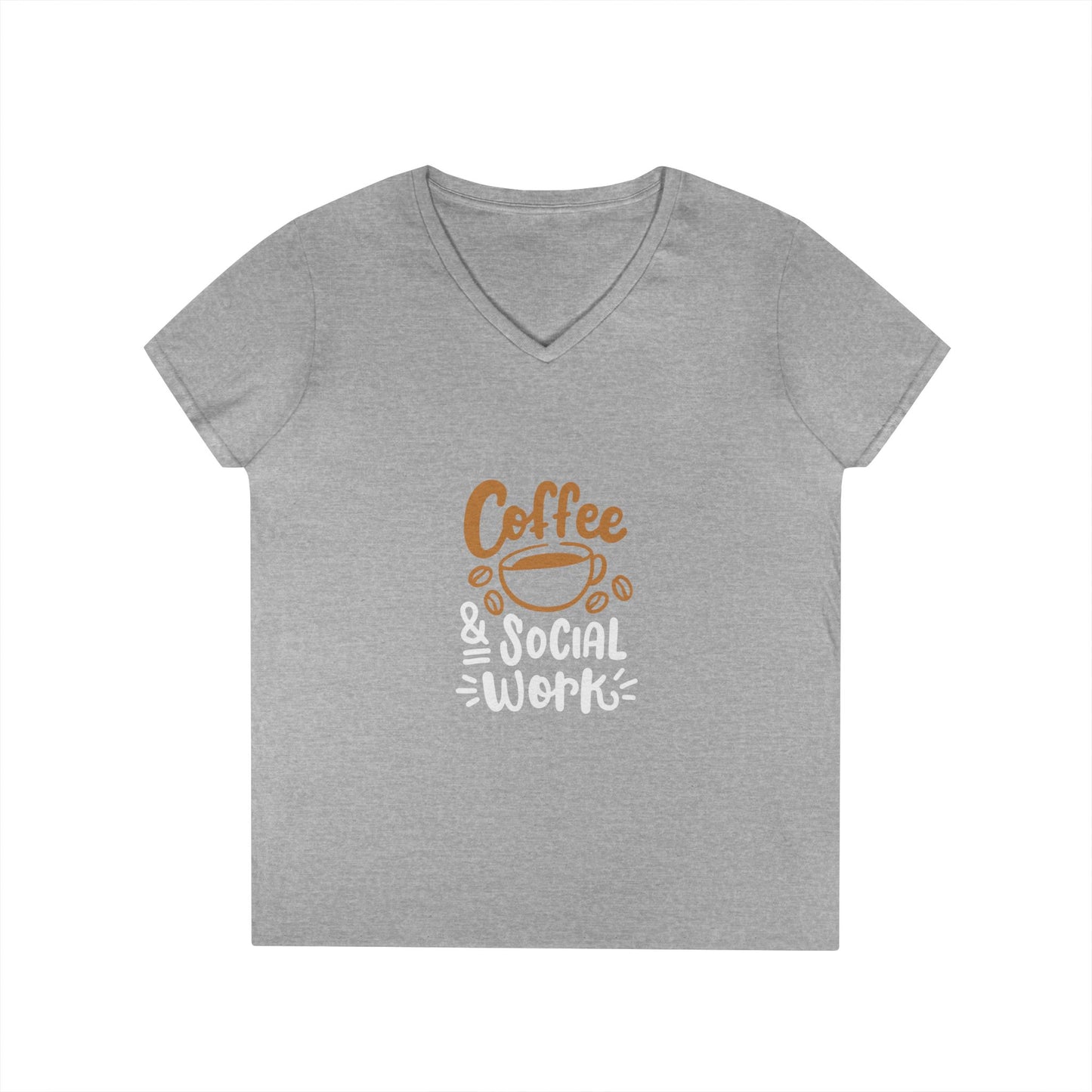 Coffee & Social Work V-Neck Tee — Funny Social Worker Shirt