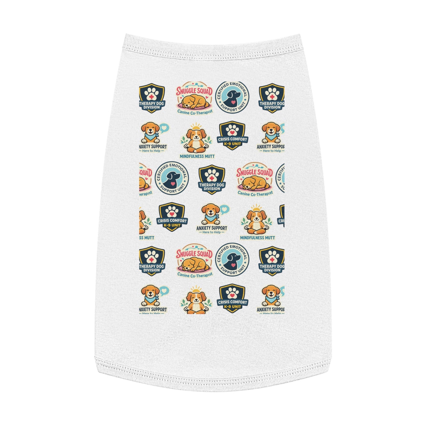 Therapy Dog Patch Pet Tank — Comfort & Support Patterned Dog Shirt
