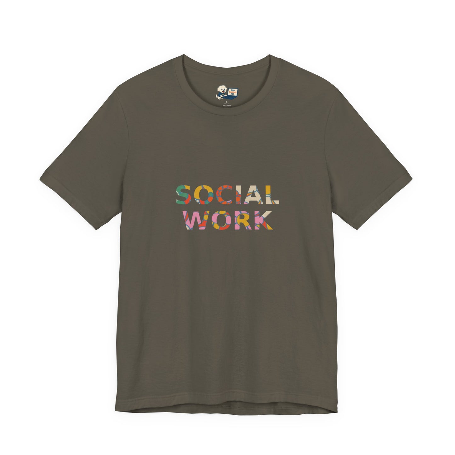 Social Work "Flower Letters" Unisex Jersey Tee - Fun & Quirky Design for Everyday Heroes