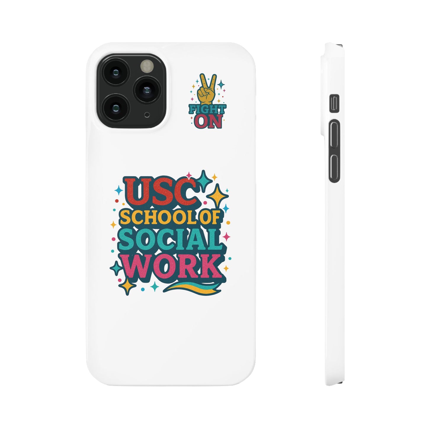 USC Trojans Slim I-Phone Case - School of Social Work - Glitter Style