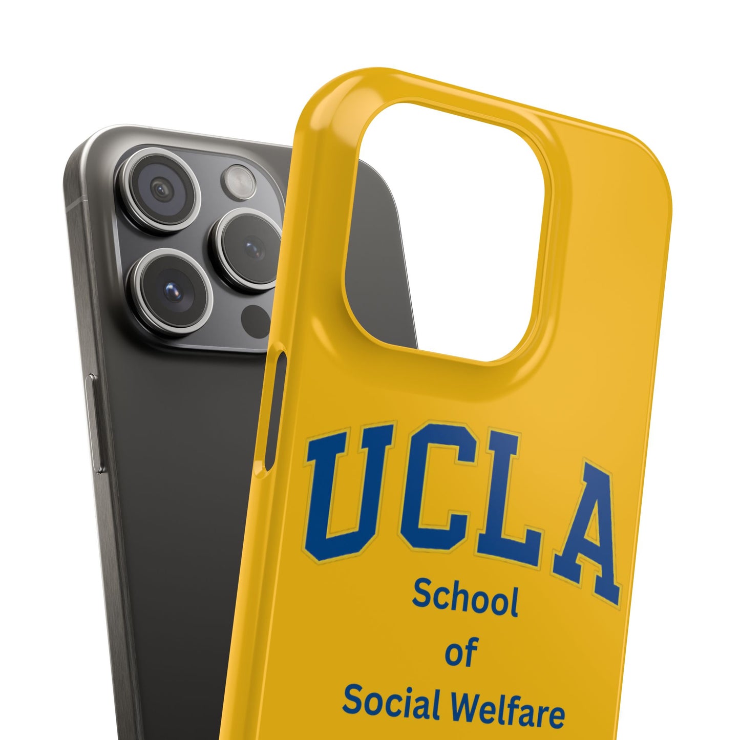 UCLA Slim I-Phone Case - School of Social Welfare-Text Logo (Yellow)