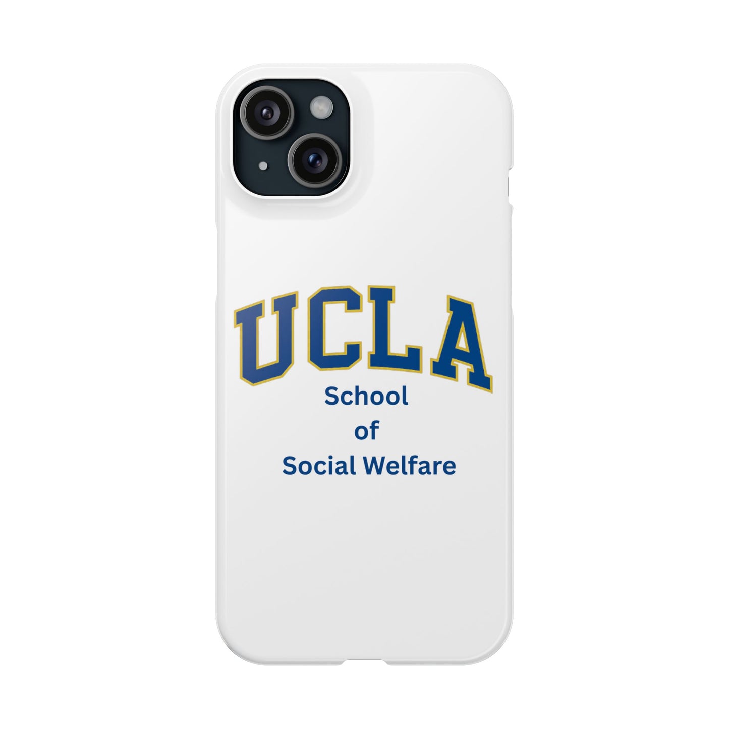 UCLA Slim I-Phone Case - School of Social Welfare-Text Logo (White)