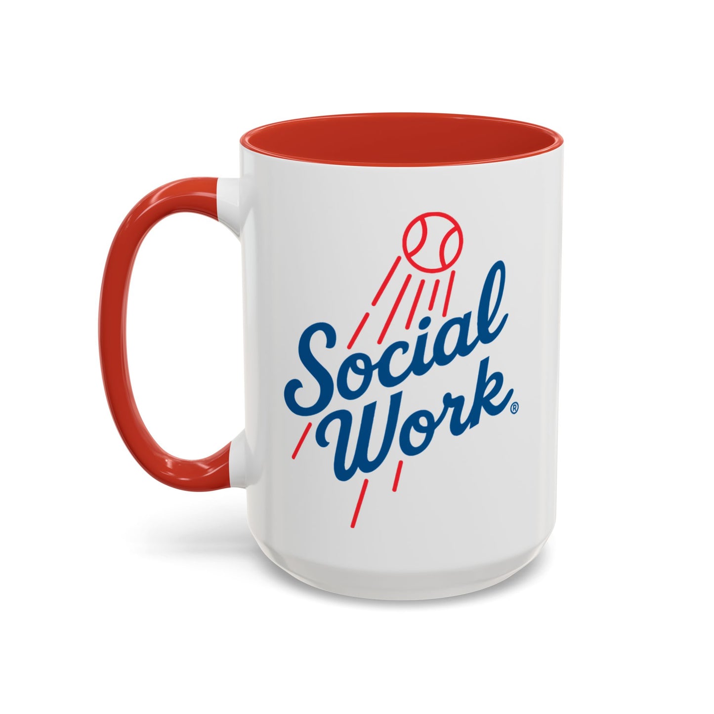 Social Work Baseball Coffee Mug — Retro Script Accent 15oz