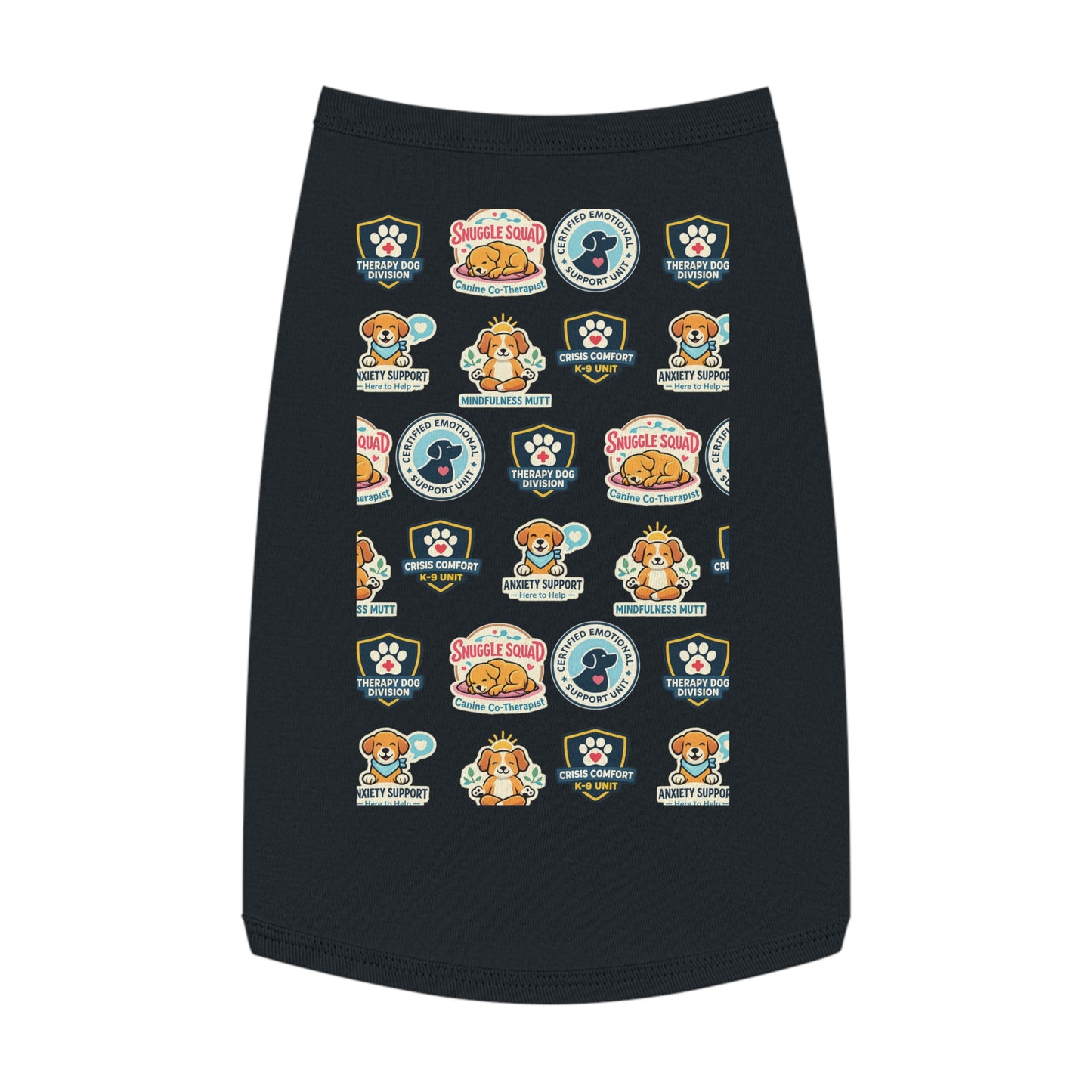 Therapy Dog Patch Pet Tank — Comfort & Support Patterned Dog Shirt
