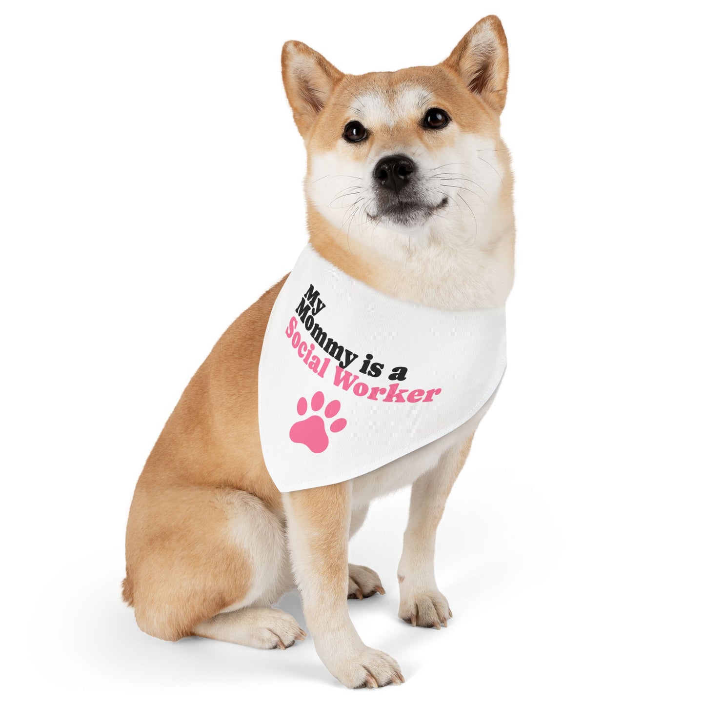 Pet Bandana Collar — "My Mommy" Dog Bandana with Pink Paw
