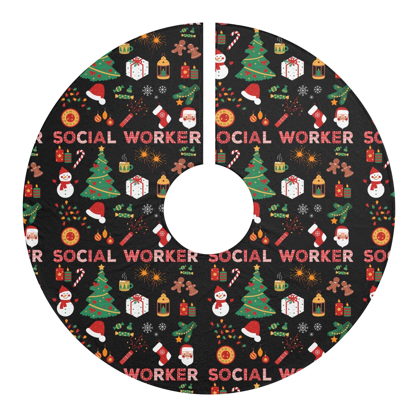 Social Worker Christmas Tree Skirt — Festive Holiday Tree Skirt for Social Workers
