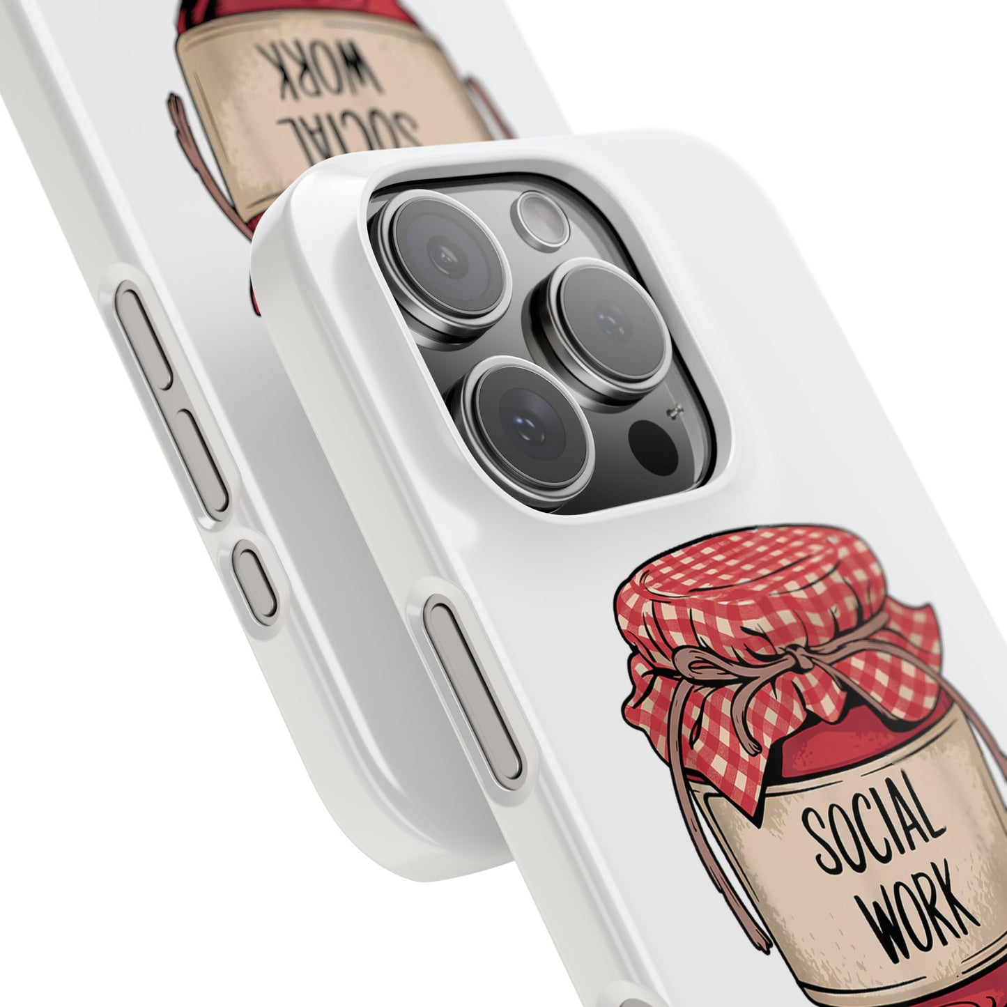 Slim Phone Case — "Social Work Is My Jam" Cute Jar Design for Social Workers