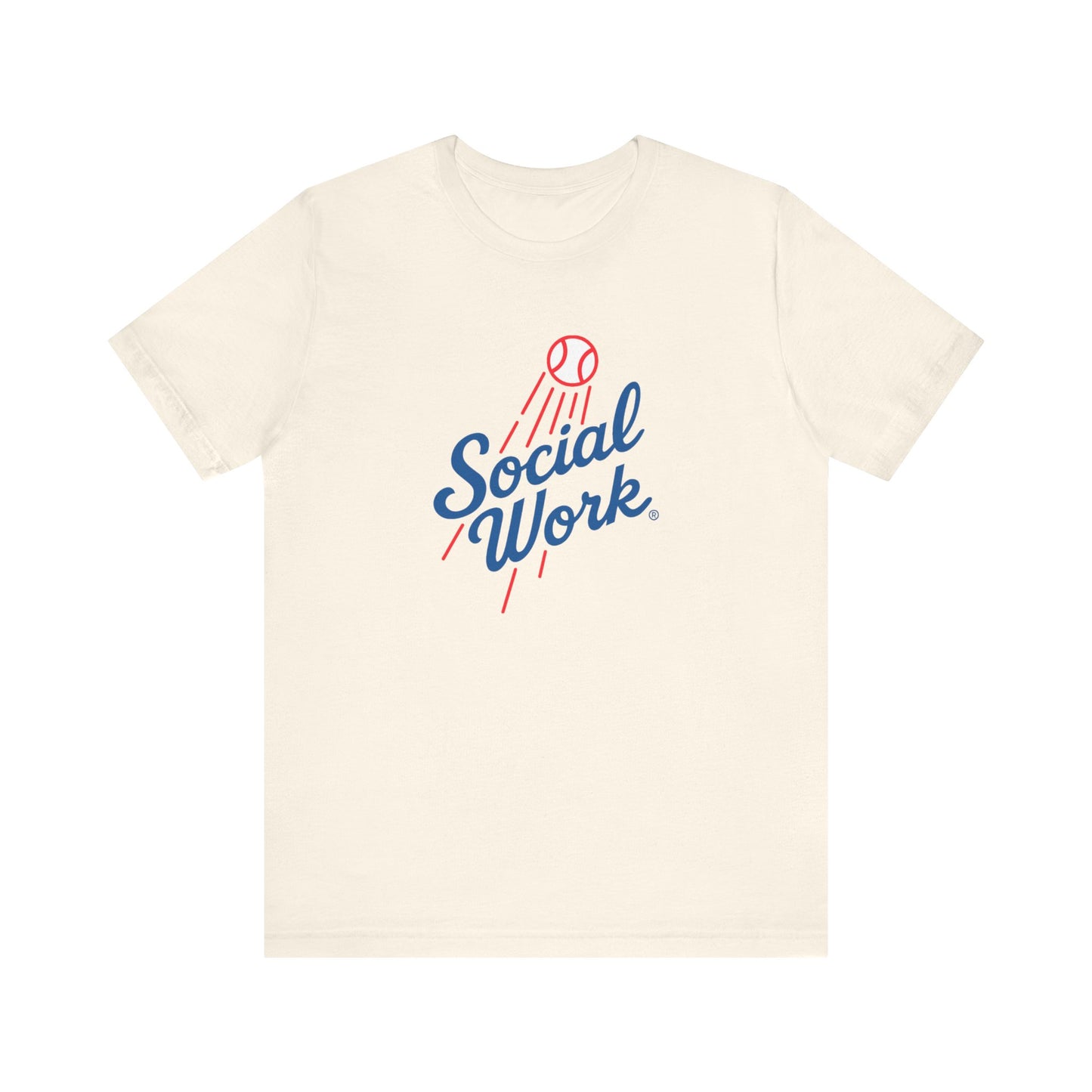 Social Work Vintage Baseball Tee – “Social Work” Script Graphic T‑Shirt