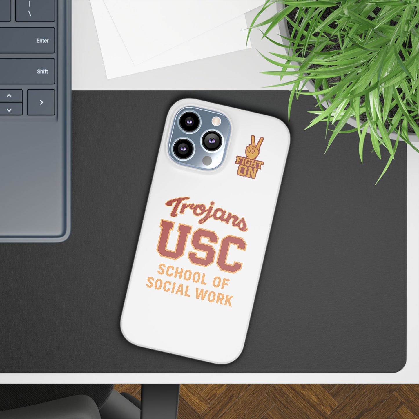 USC Trojans Slim I-Phone Case - School of Social Work (White)