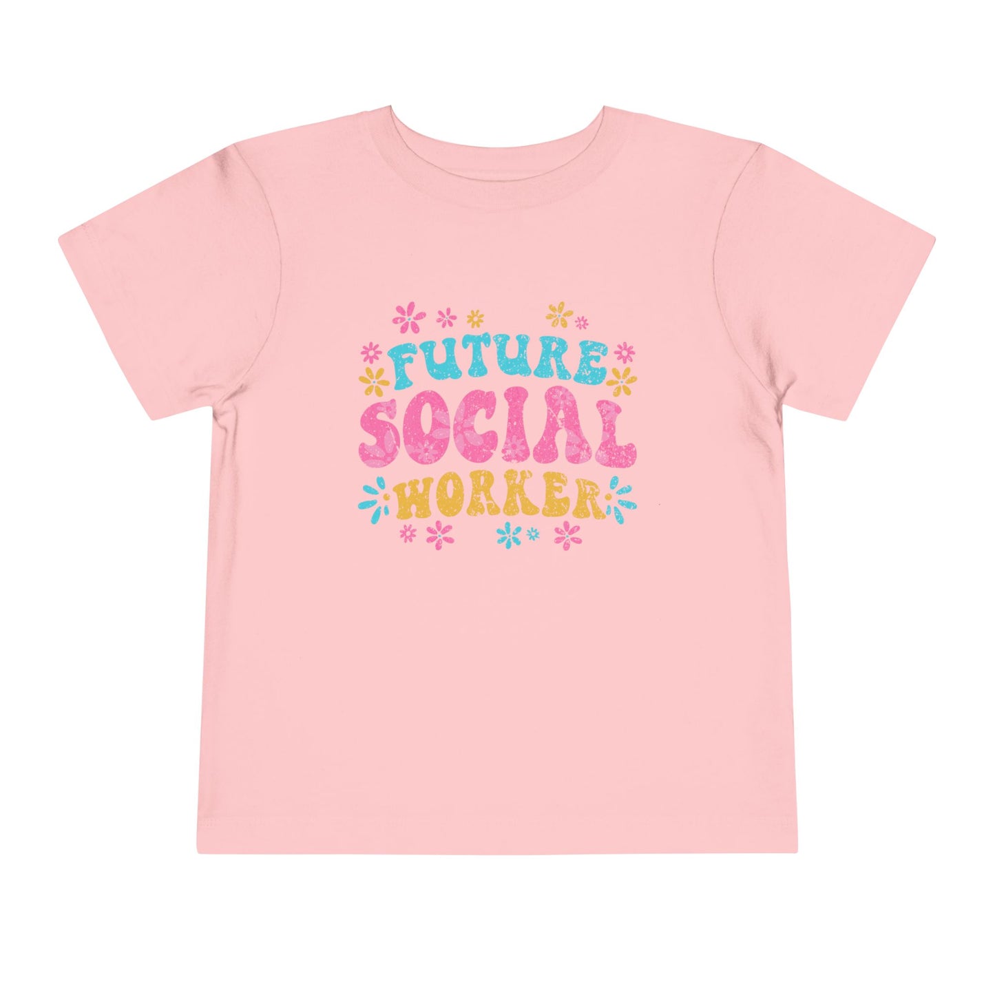 Toddler Tee - "Future Social Worker" Colorful Floral Graphic