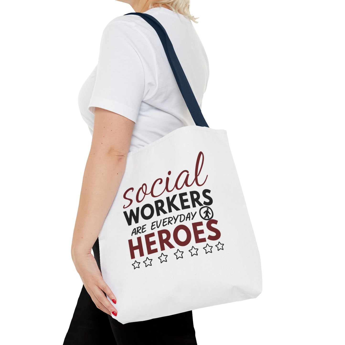 Social Worker Tote Bag — "Social Workers Are Everyday Heroes" / "Social Worker Change the World" Reusable Gift