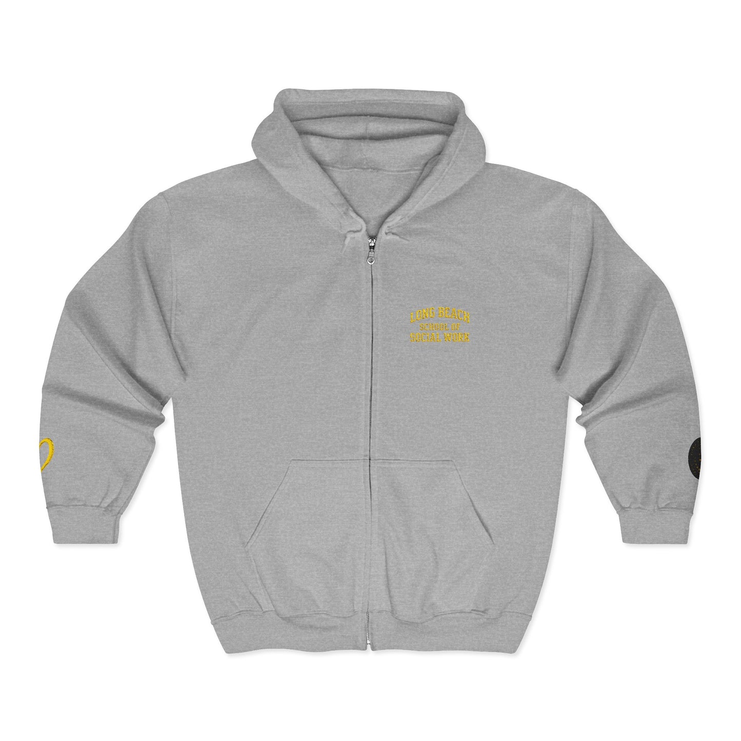 Cal State Long Beach- School of Social Work -Unisex Heavy Blend™ Full Zip Hooded Sweatshirt - Ultimate Comfort for Fans