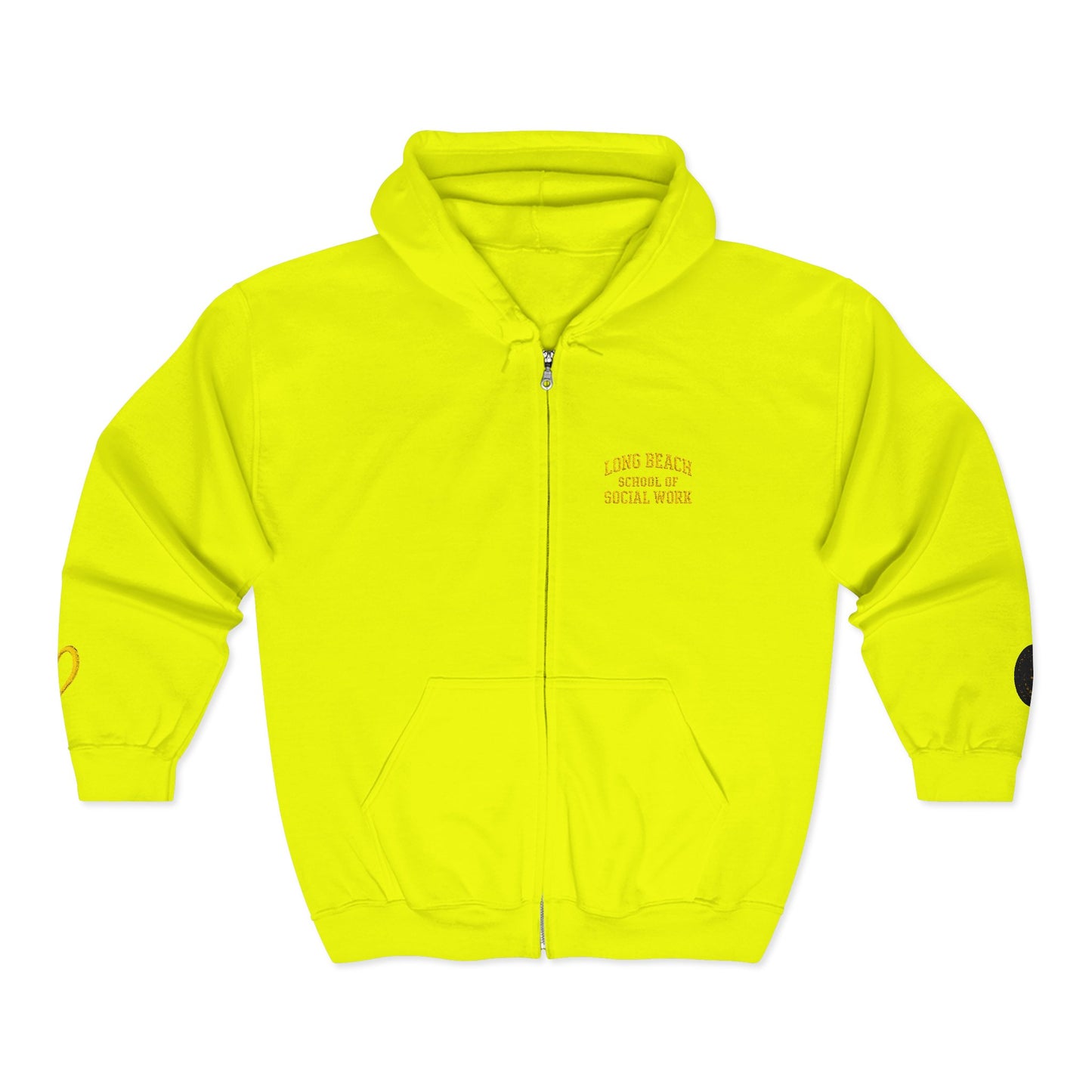 Cal State Long Beach- School of Social Work -Unisex Heavy Blend™ Full Zip Hooded Sweatshirt - Ultimate Comfort for Fans