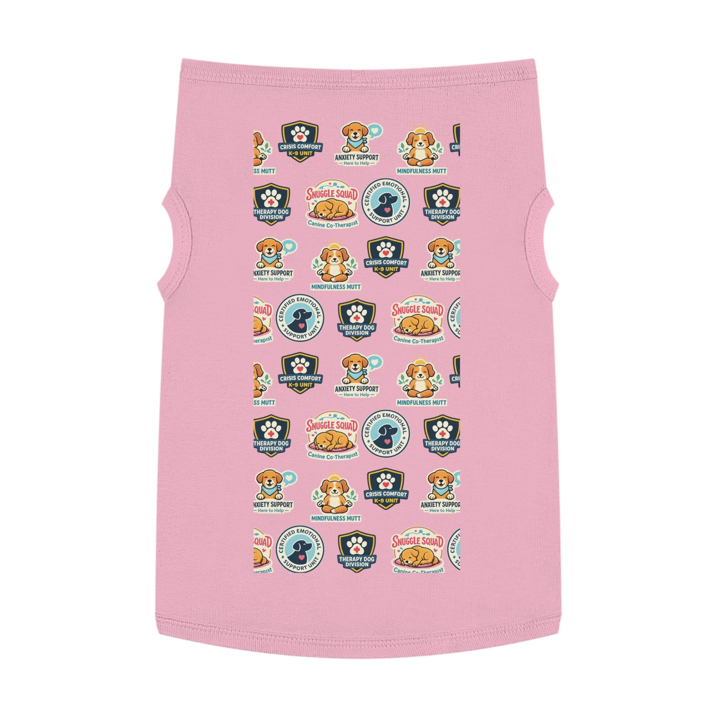 Therapy Dog Patch Pet Tank — Comfort & Support Patterned Dog Shirt