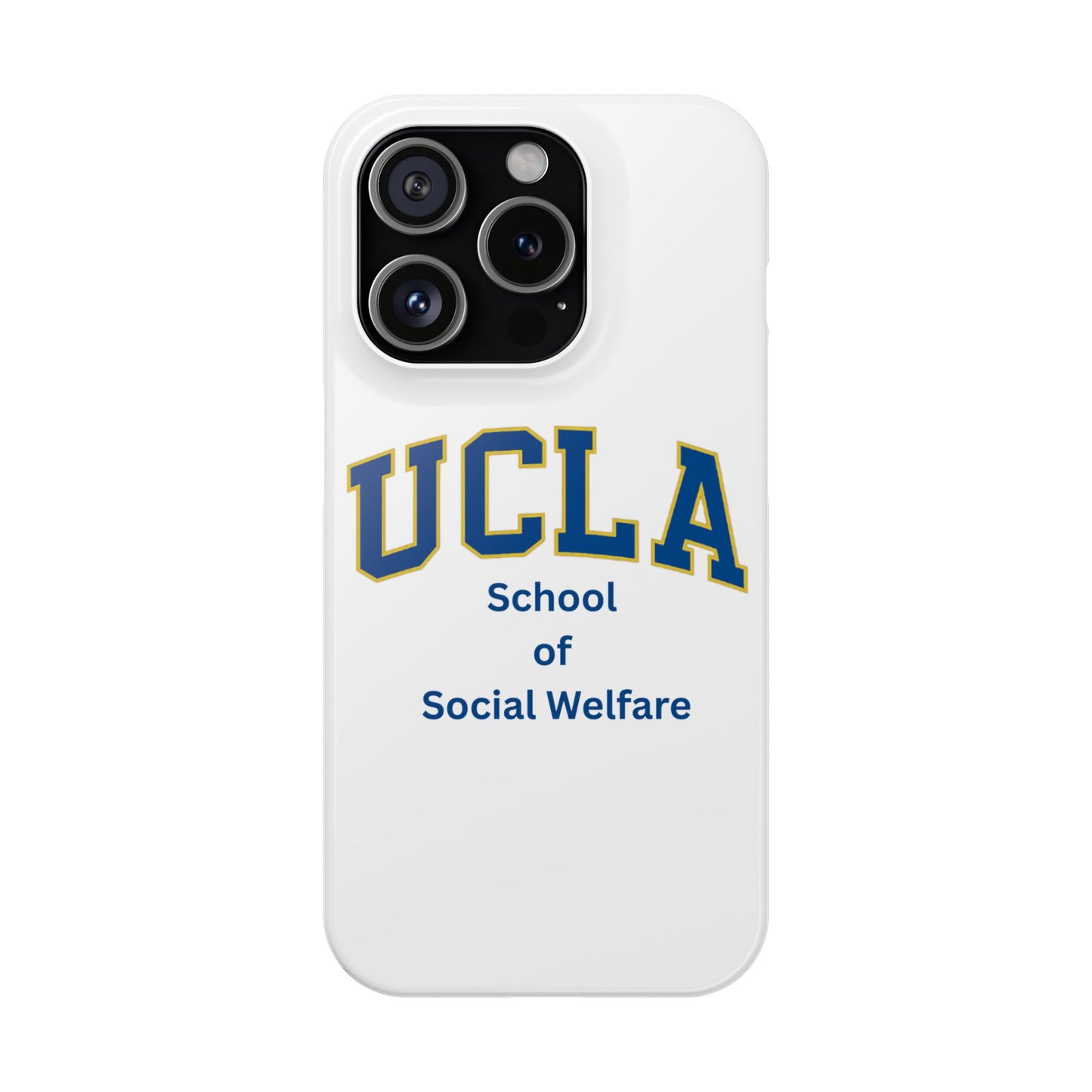 UCLA Slim I-Phone Case - School of Social Welfare-Text Logo (White)