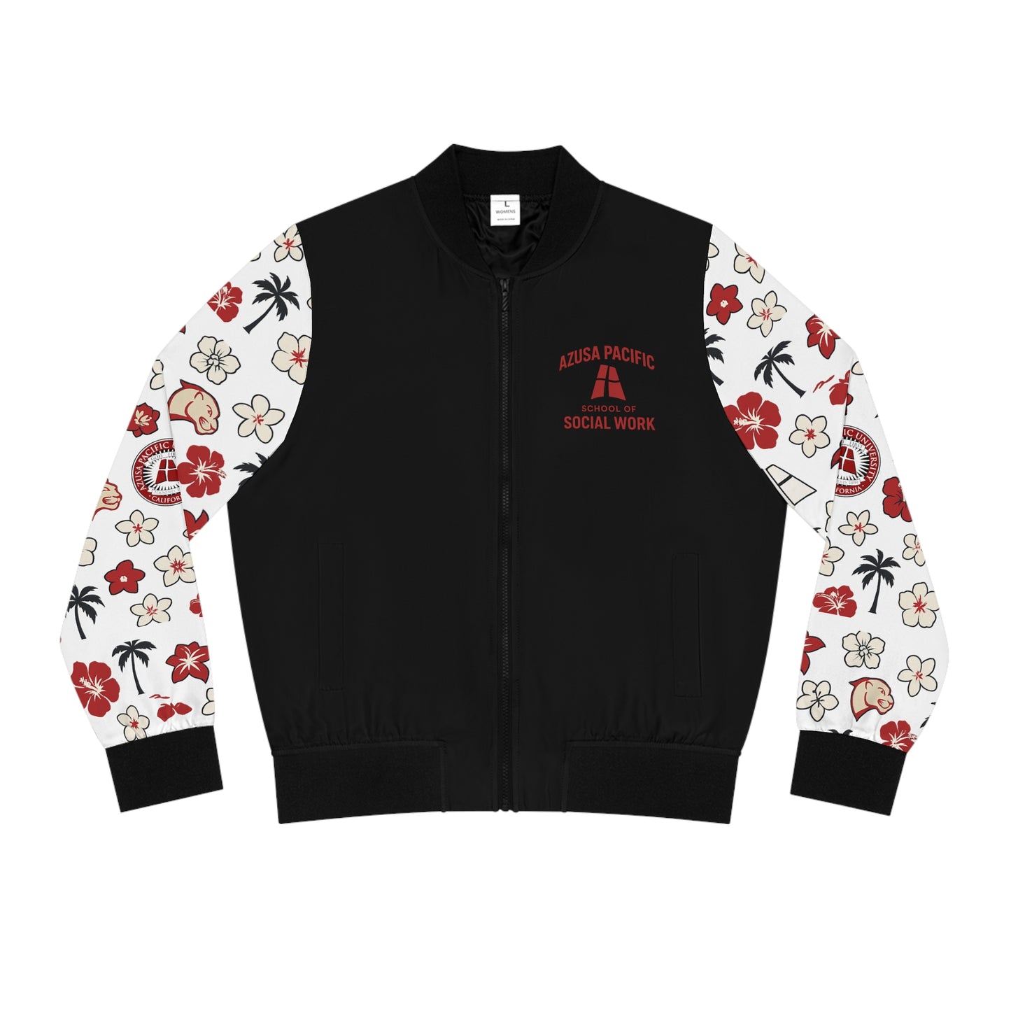 Azuza Pacific University - School of Social Work Bomber Hawaiian Jacket - Black