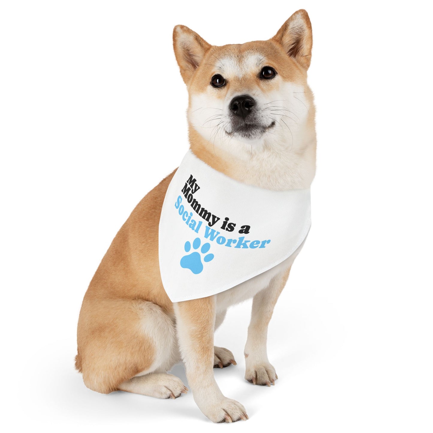Pet Bandana Collar — "My Mommy" Dog Bandana with Blue Paw