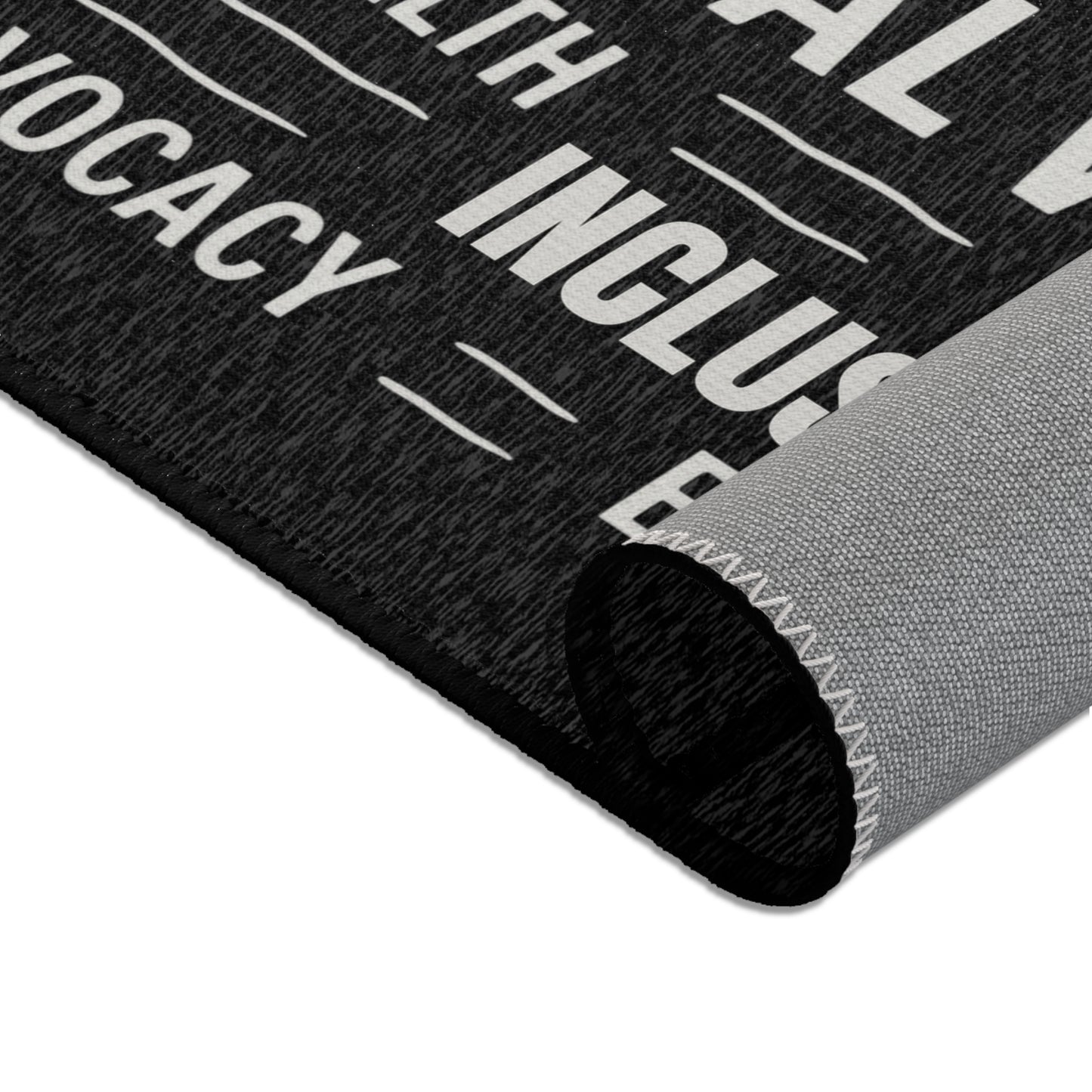 School Social Work Inspirational Area Rug - Black