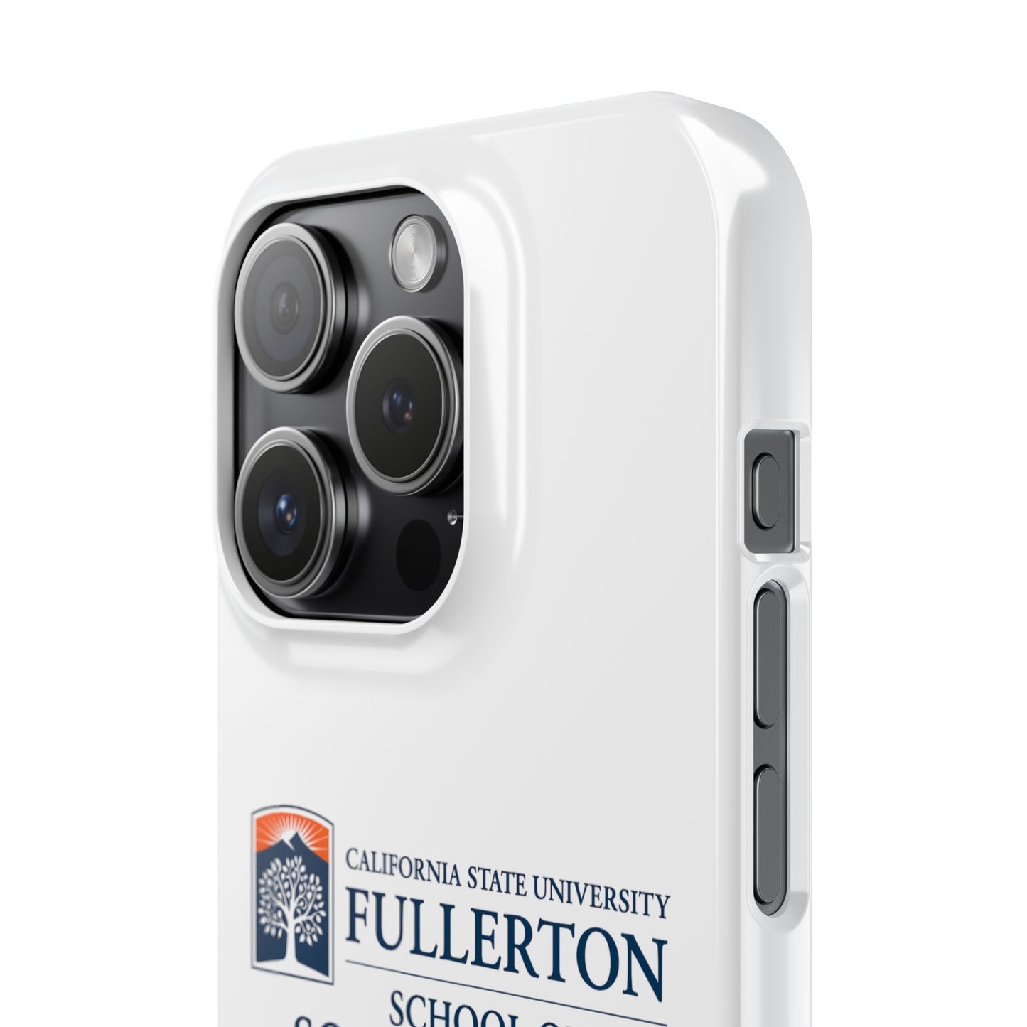Cal State Fullerton University - Slim I-Phone Case - School of Social Work (White)