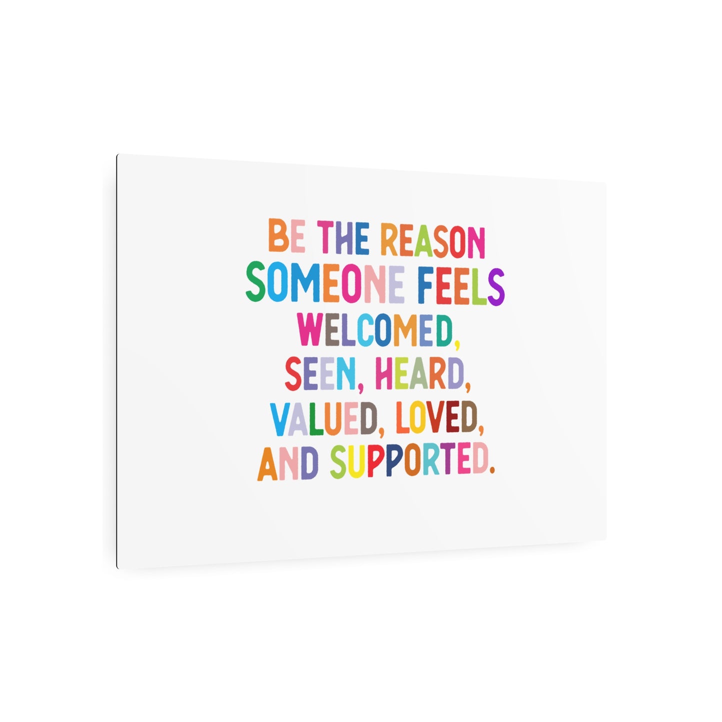Metal Art Sign - "Be the Reason" Rainbow Inspirational Wall Decor - Social Work